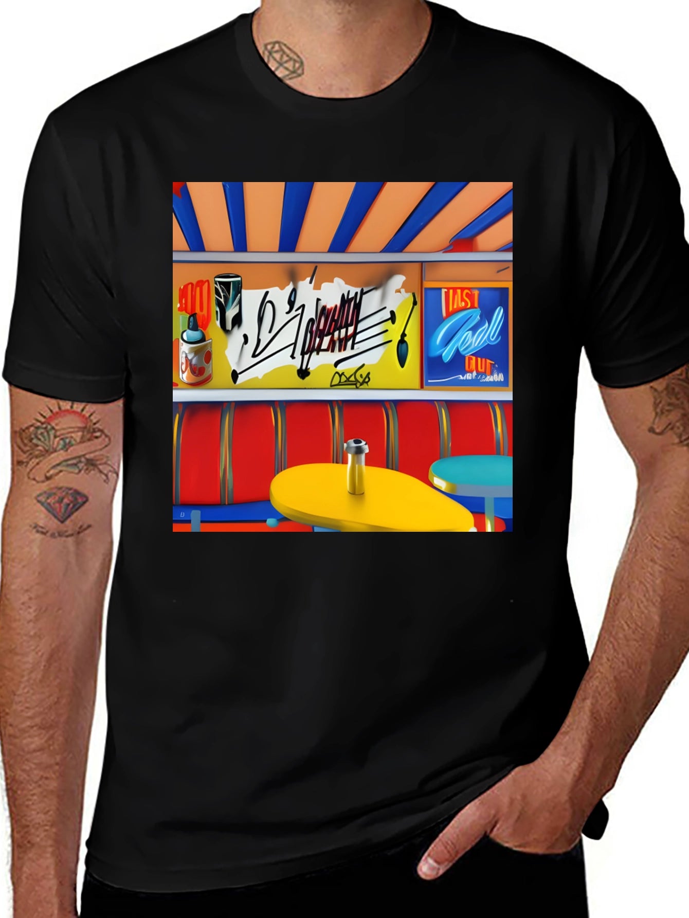 Retro Diner Graphic Tee - Cool Casual Style