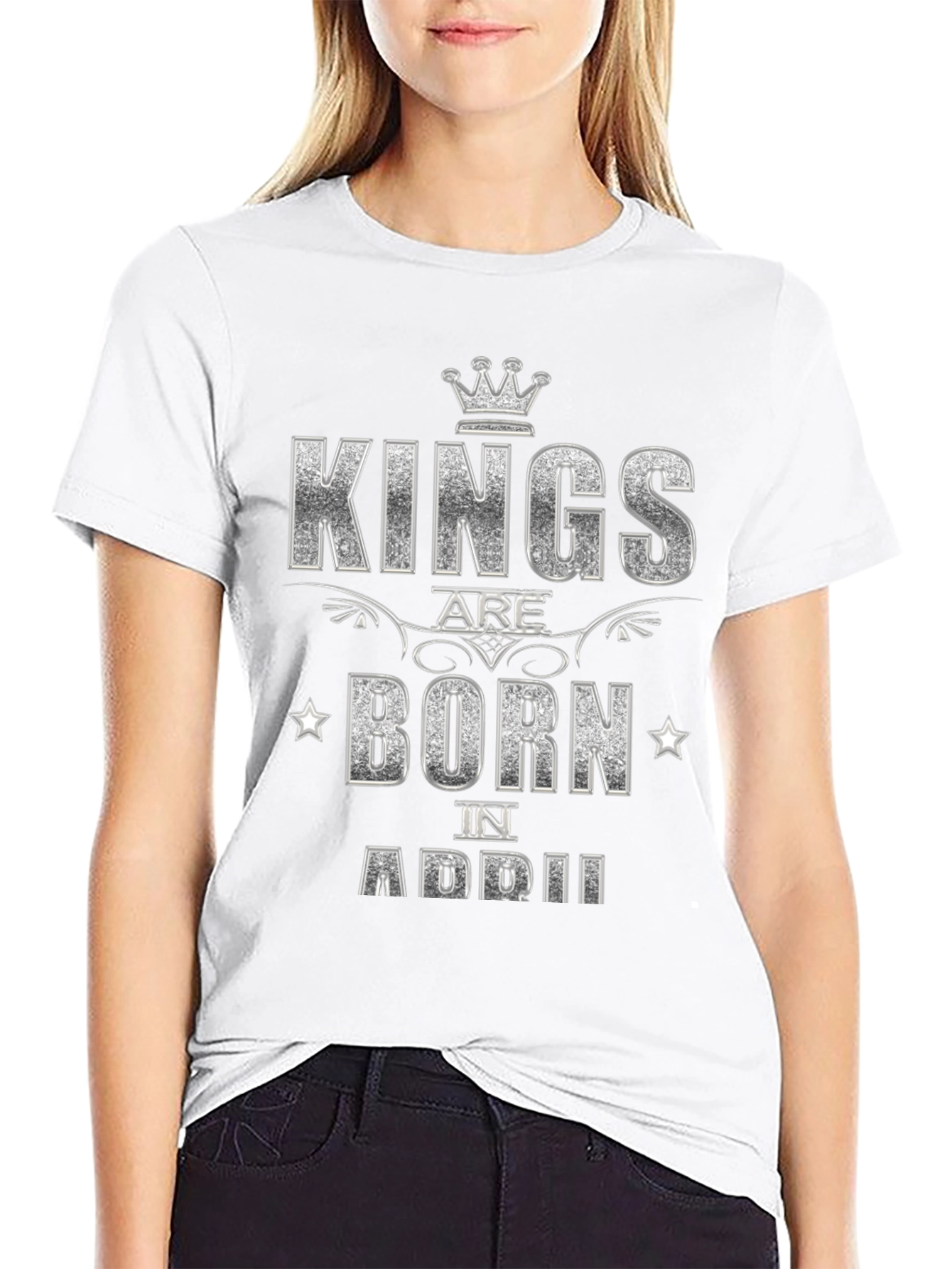 Kings Are Born In April Black T-Shirt