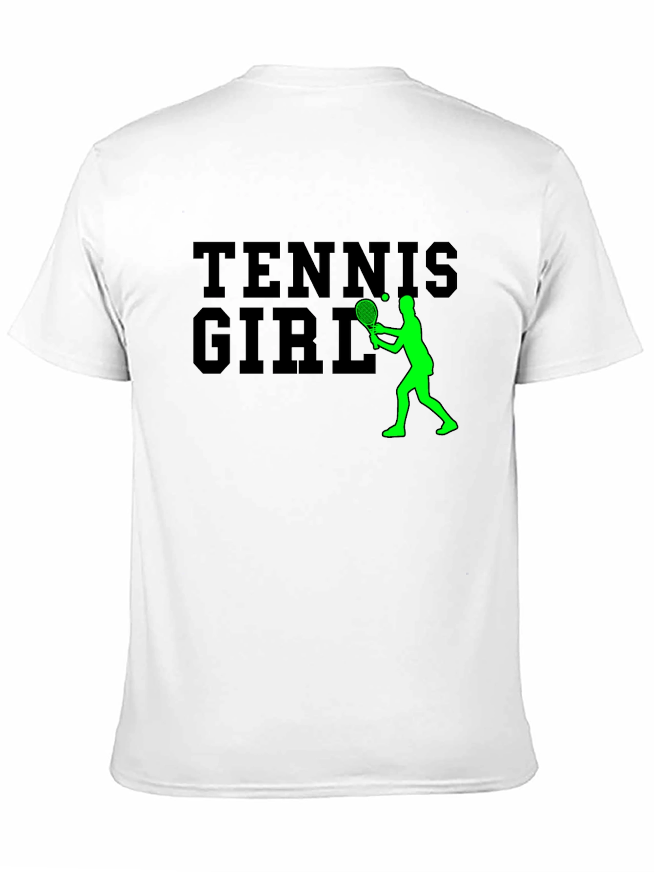 Tennis Girl Graphic Tee - Black Cotton T-Shirt