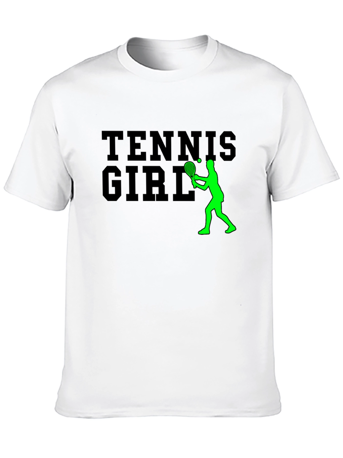Tennis Girl Graphic Tee - Black Cotton T-Shirt