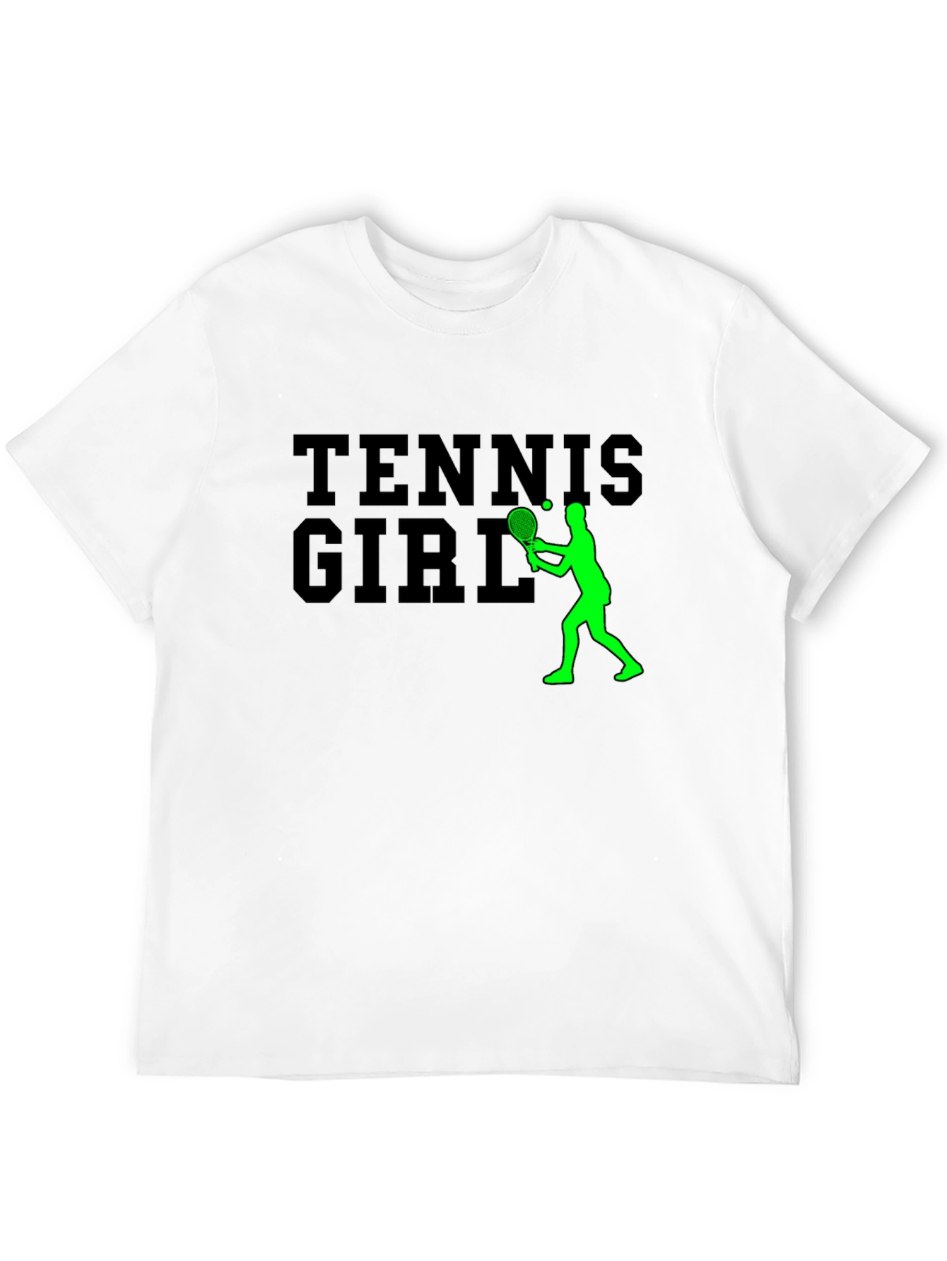 Tennis Girl Graphic Tee - Black Cotton T-Shirt