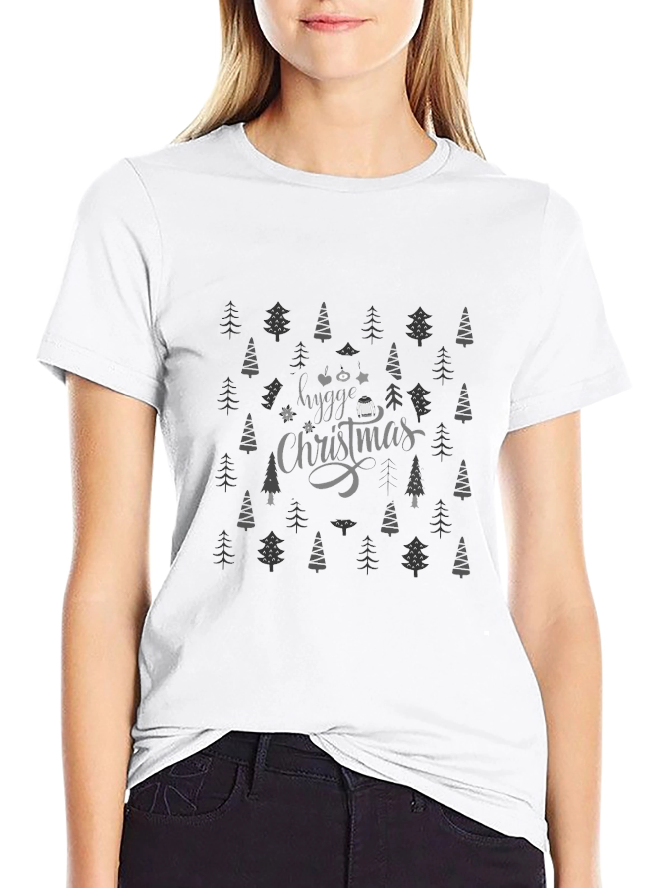 Hygge Christmas Tree Patterned T-Shirt