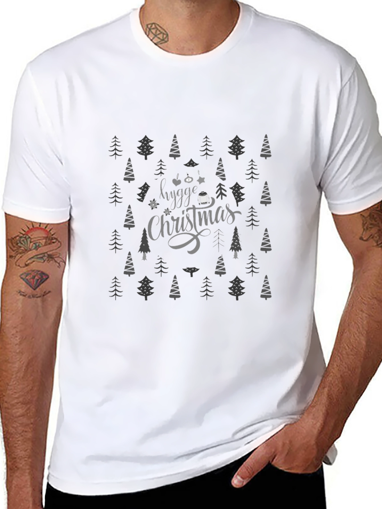 Hygge Christmas Tree Patterned T-Shirt