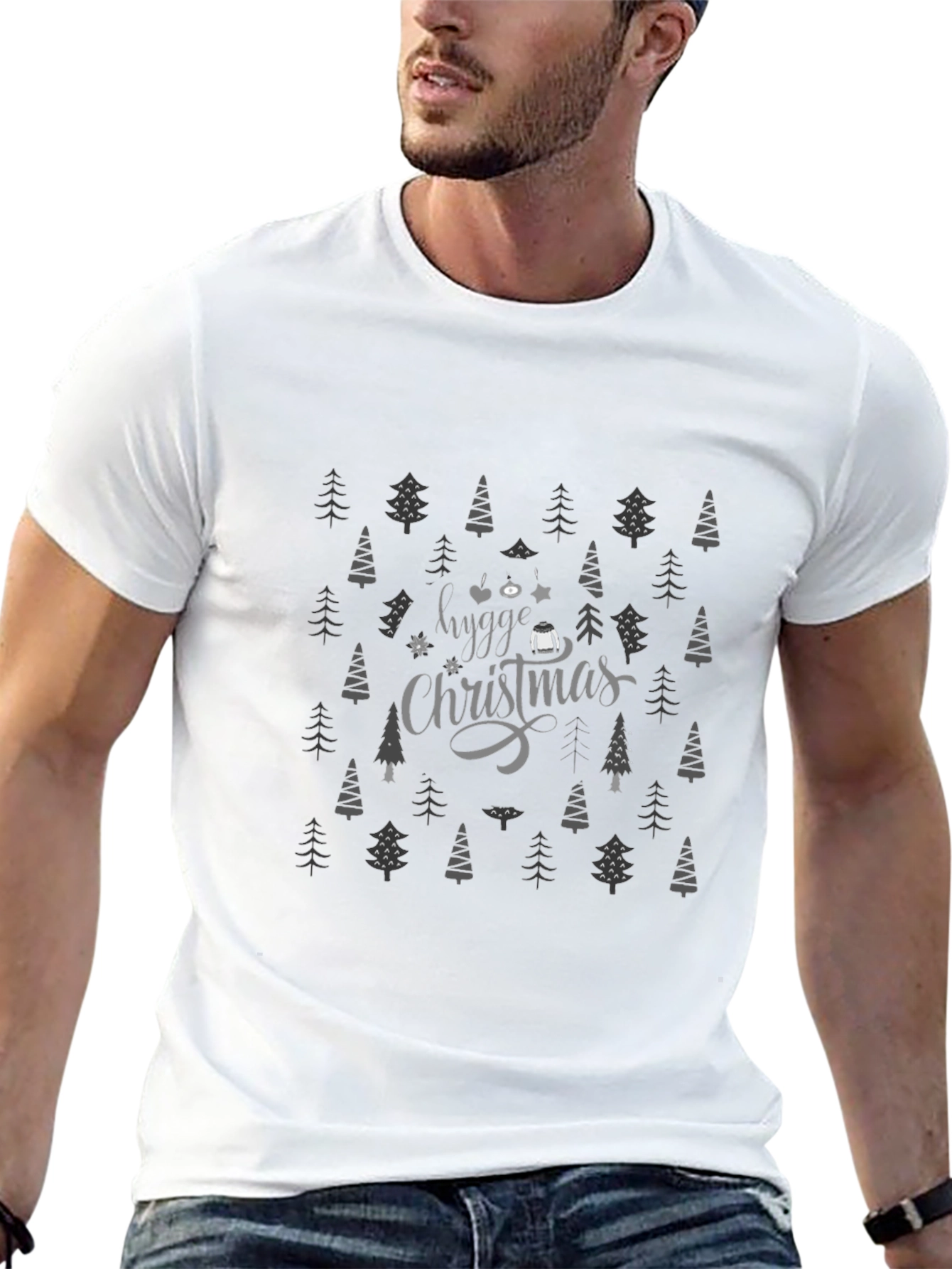 Hygge Christmas Tree Patterned T-Shirt
