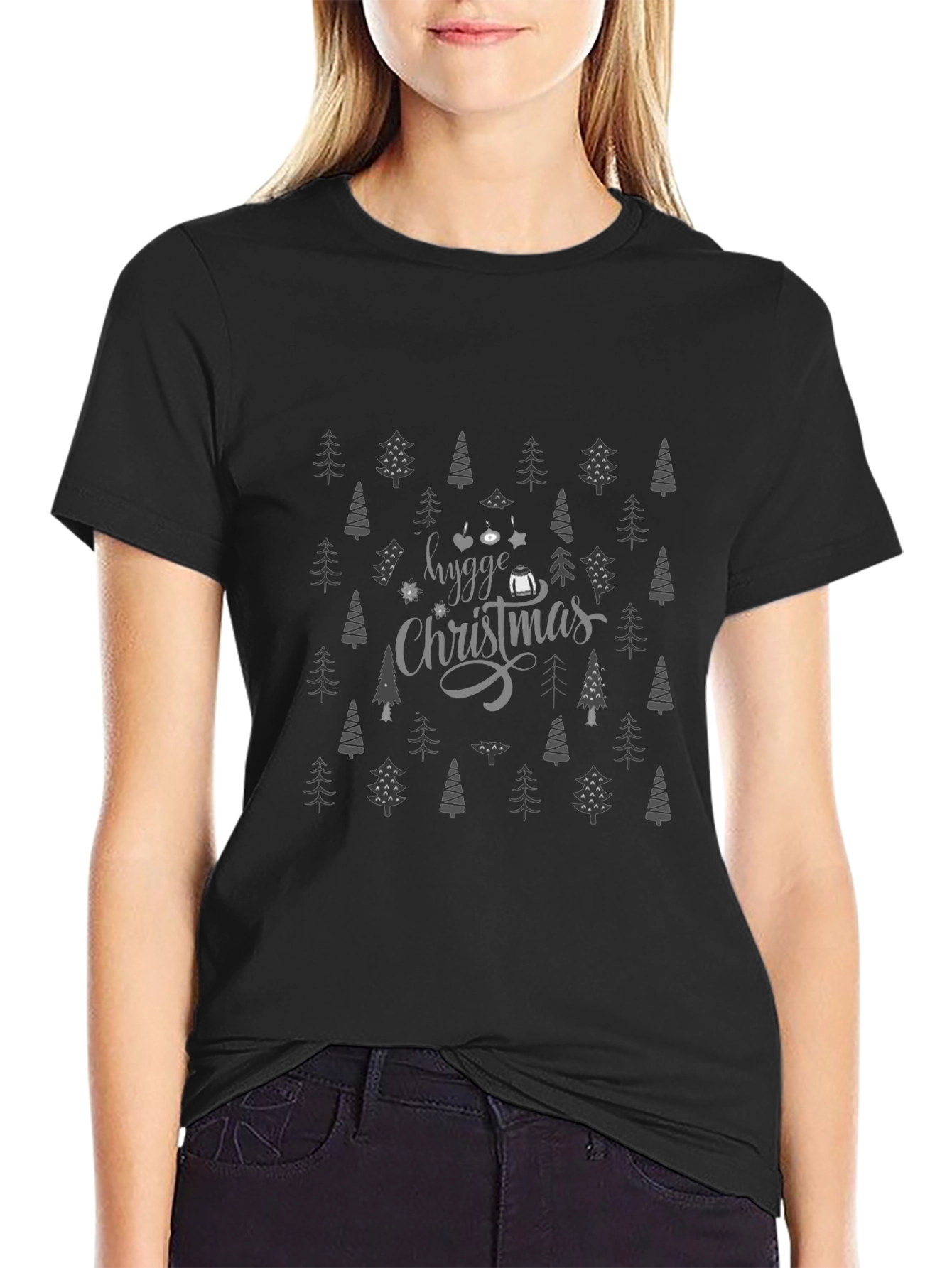 Hygge Christmas Tree Patterned T-Shirt