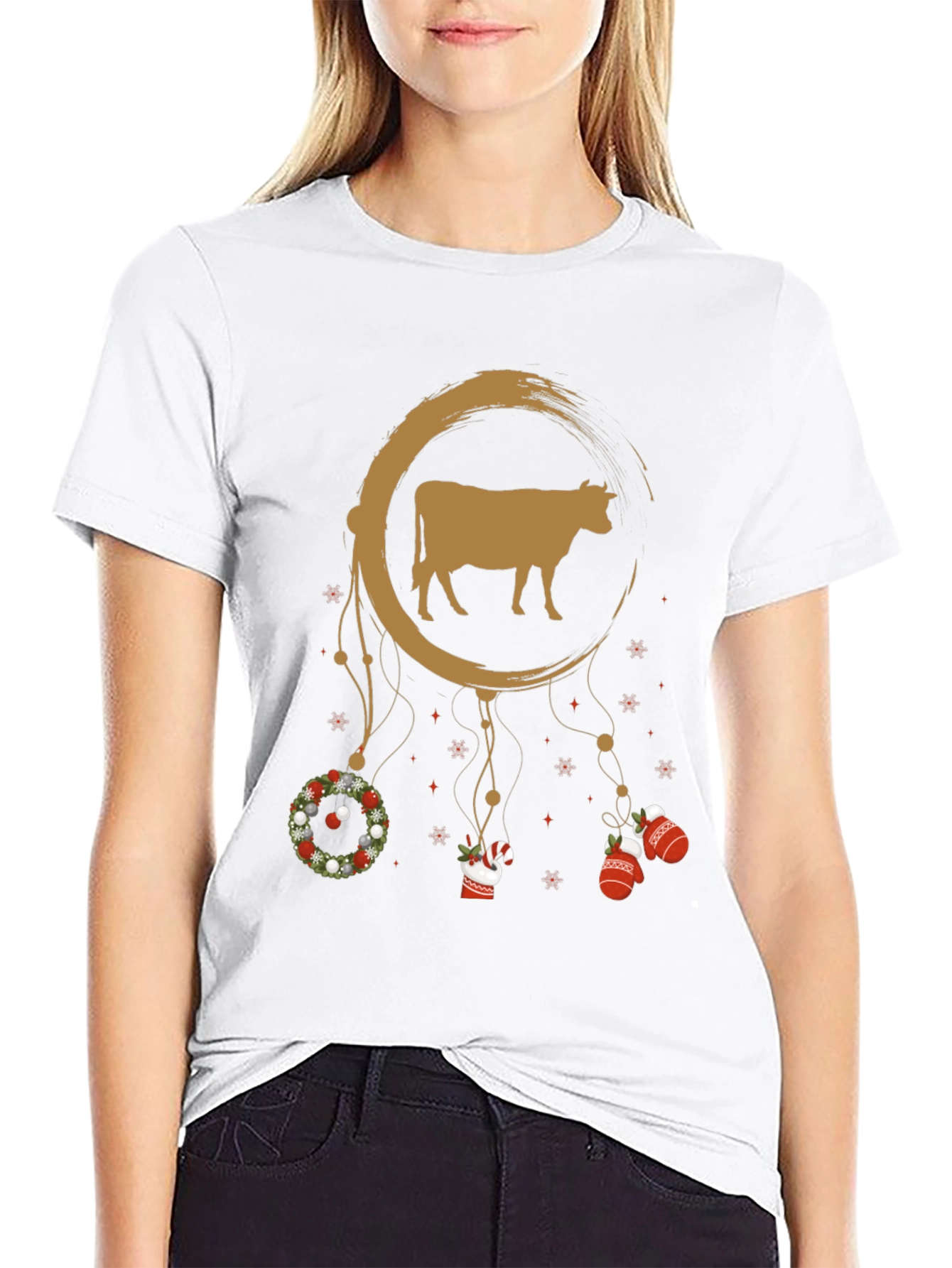 Cow Christmas Dreamcatcher Graphic Tee