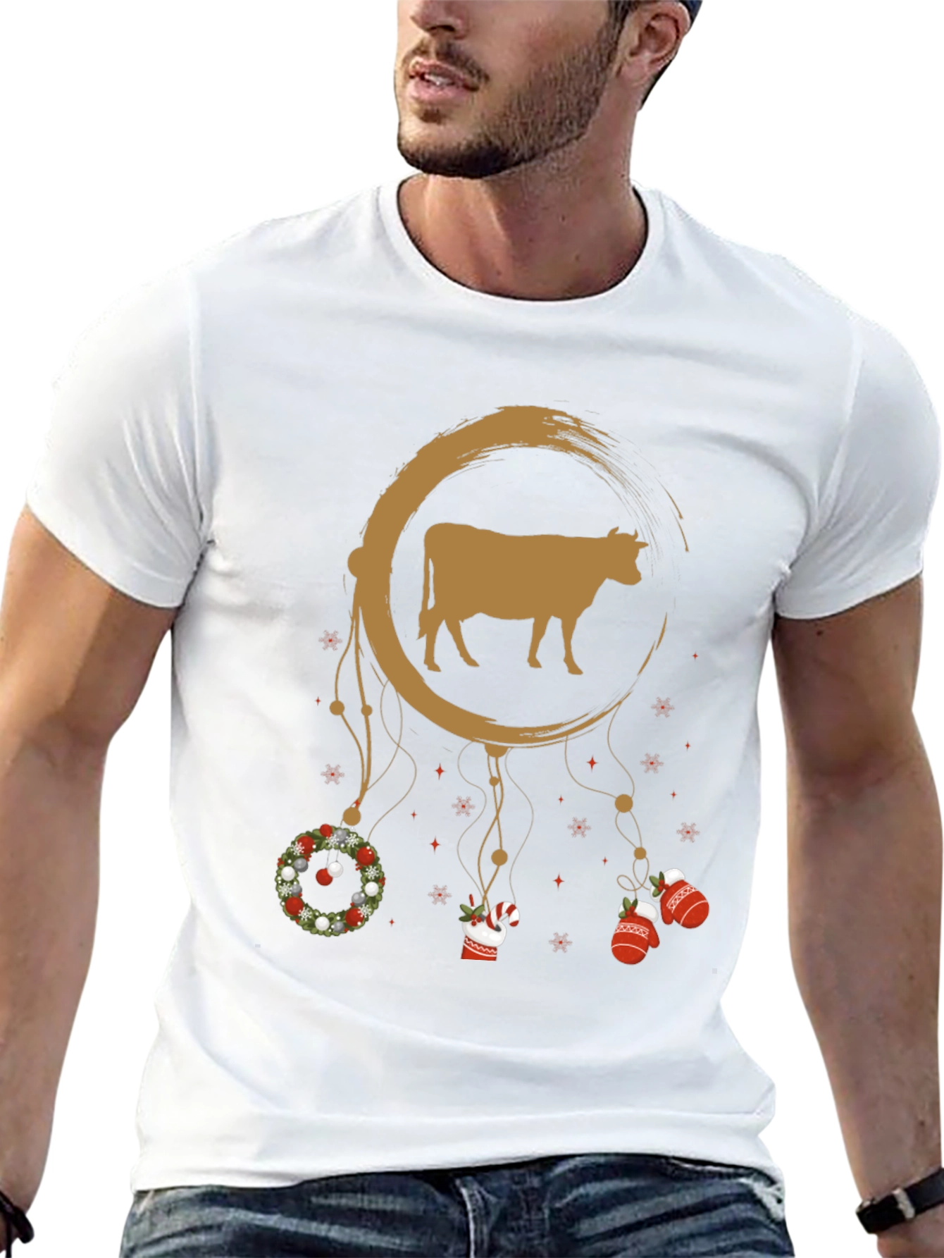 Cow Christmas Dreamcatcher Graphic Tee