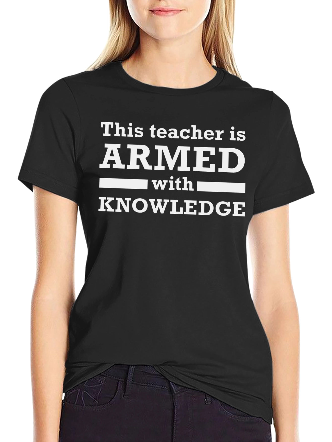 Armed With Knowledge Teacher T-Shirt