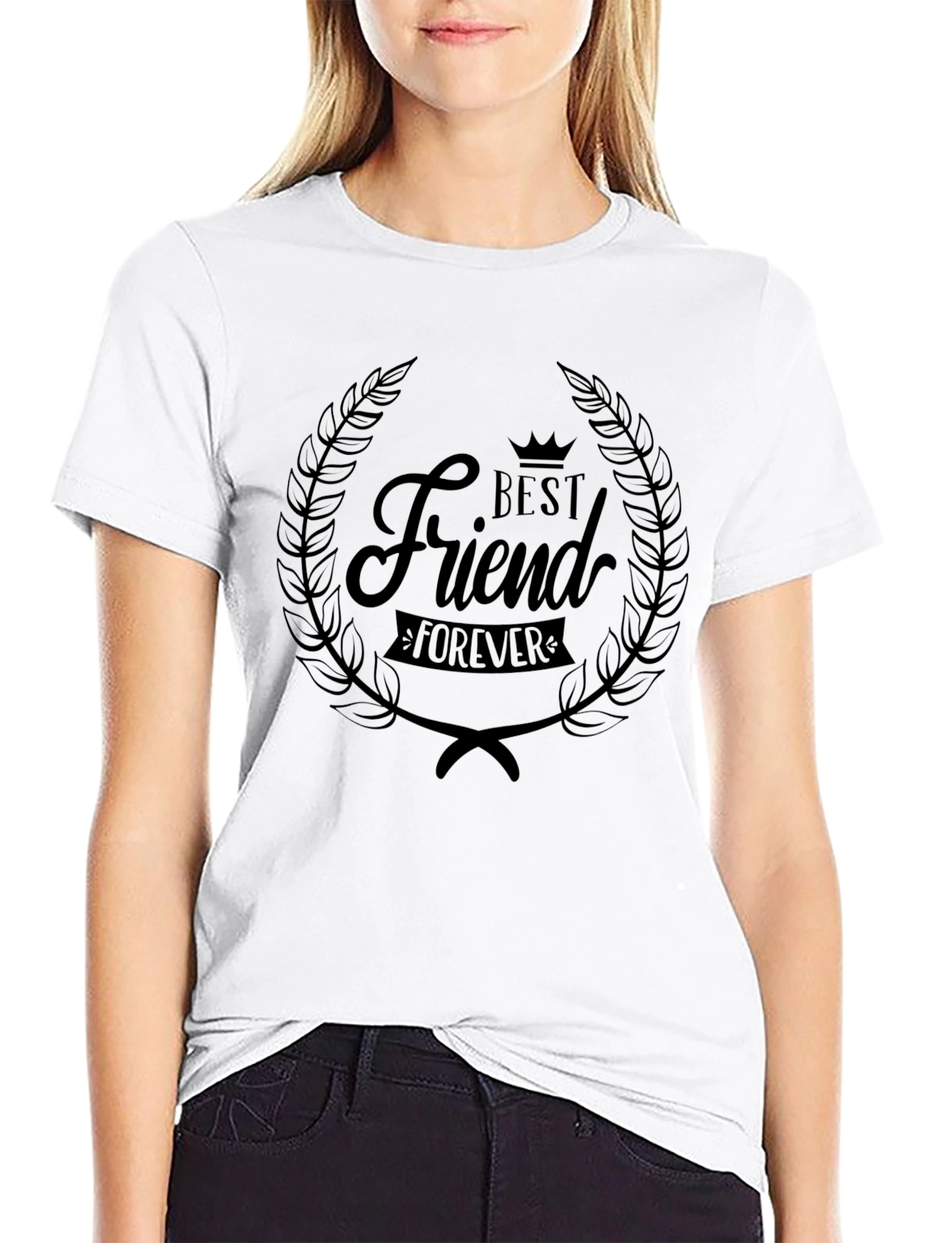 Best Friend Forever Black Graphic T-Shirt