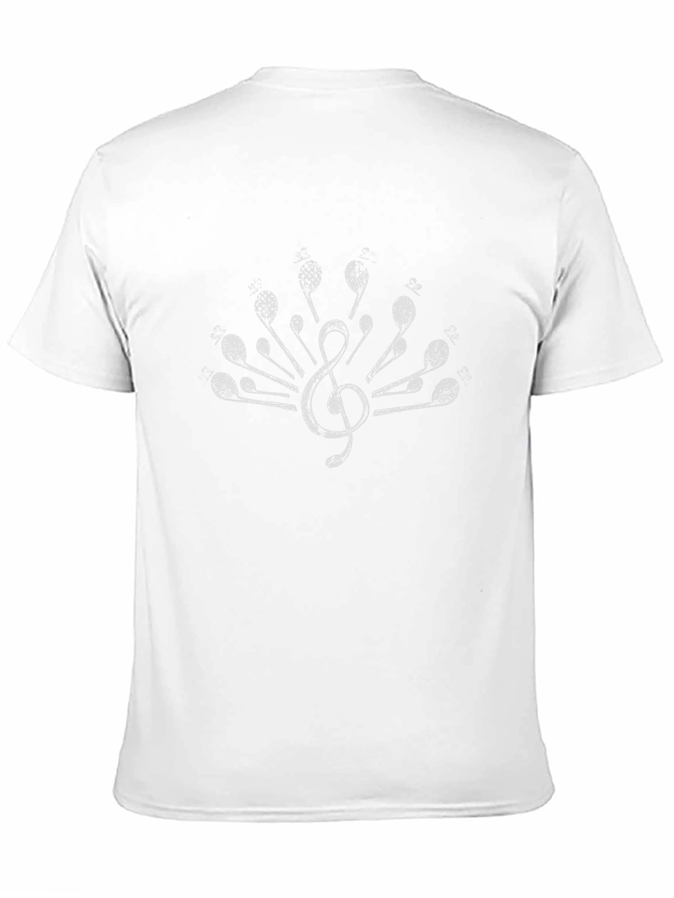 Musical Note Treble Clef Mens Black T-Shirt