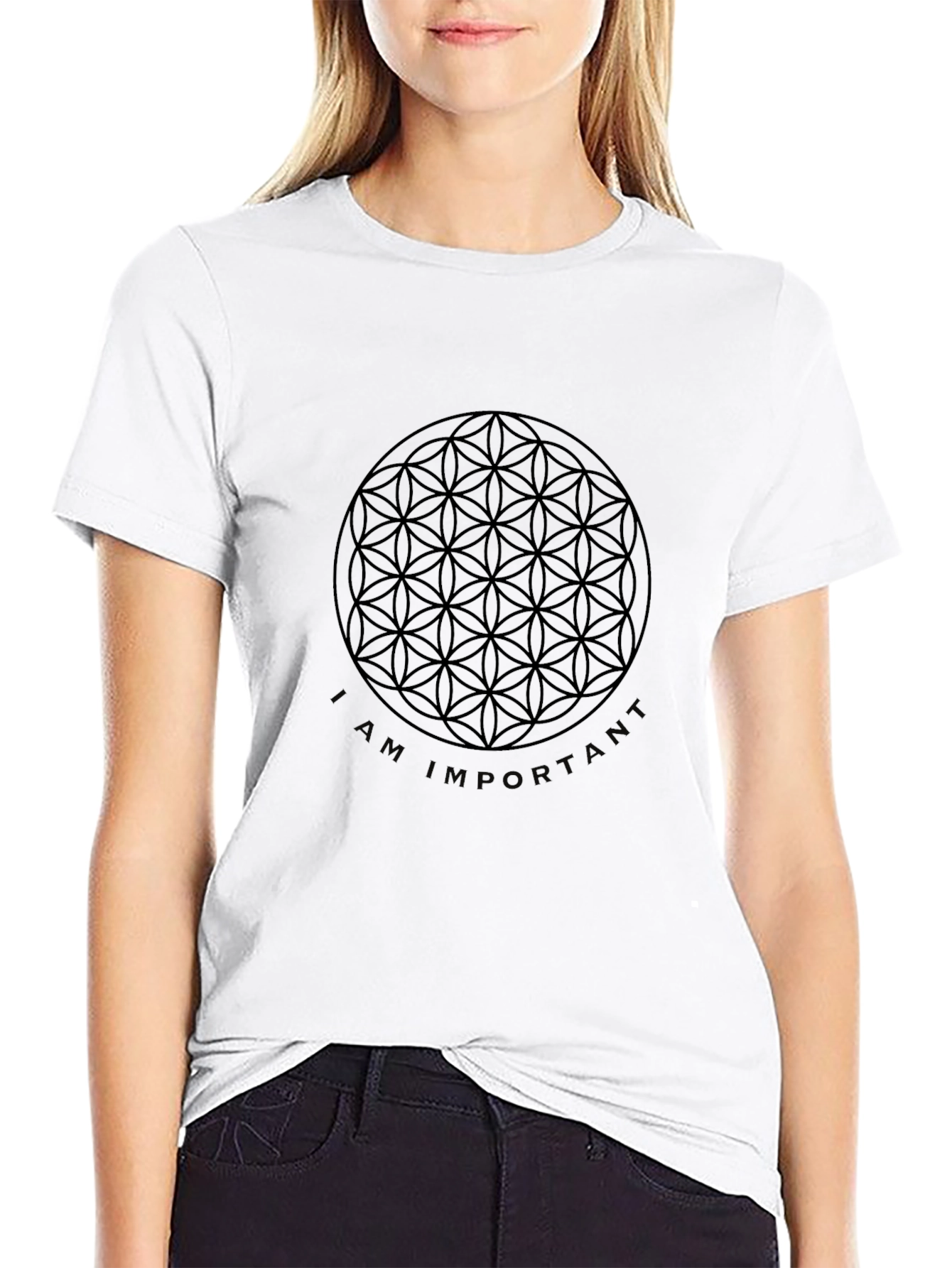 Geometric Pattern Black T-Shirt - I AM IMPORTANT