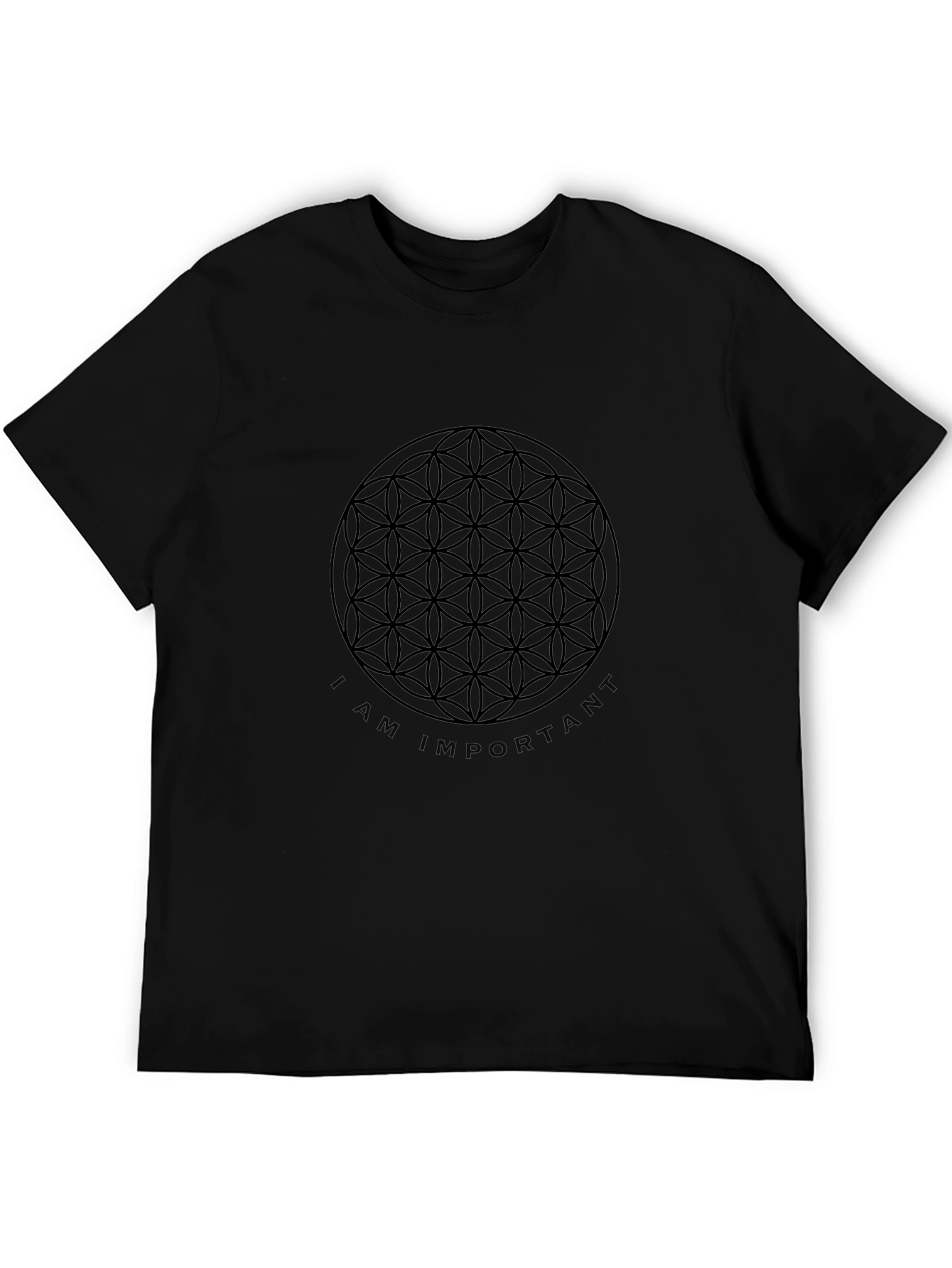 Geometric Pattern Black T-Shirt - I AM IMPORTANT