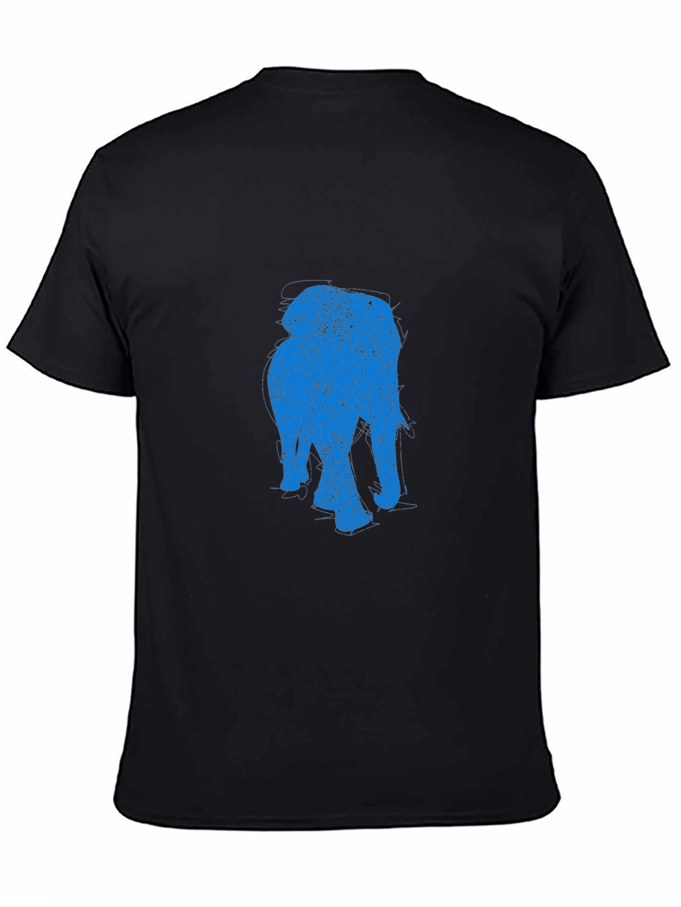 Elephant Graphic Tee - Black Cotton Casual T-Shirt