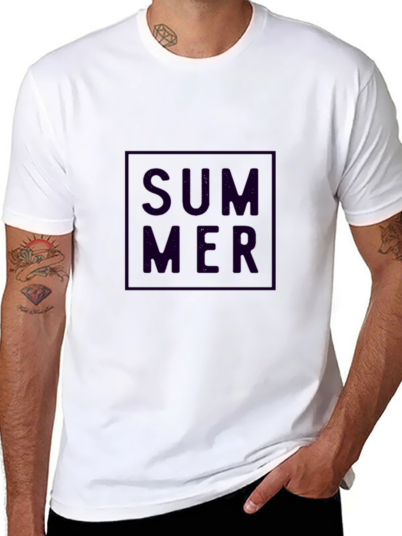 Summer T-Shirt - Black Bold Graphic Tee