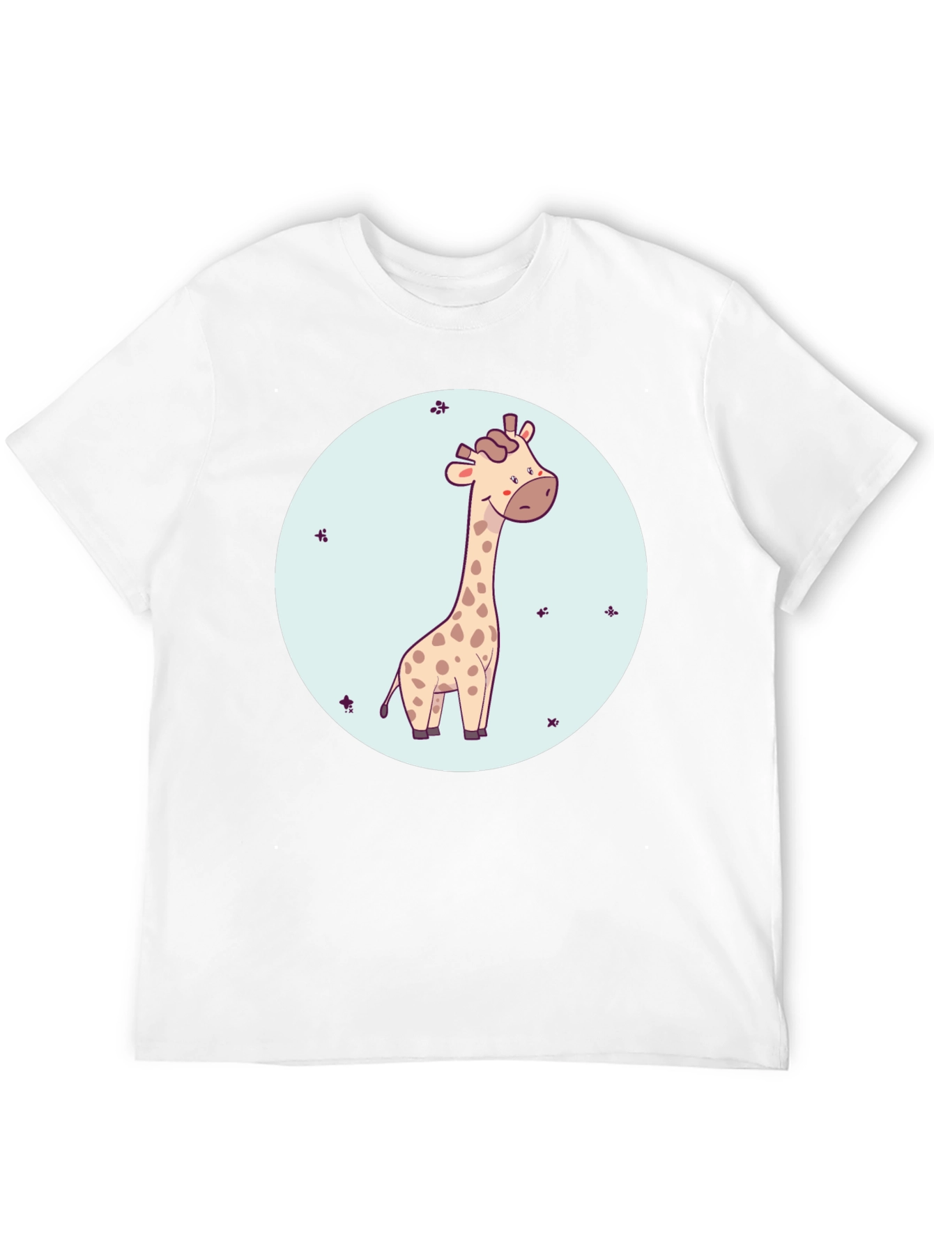 Cute Giraffe Graphic Tee - Black Cotton Comfort