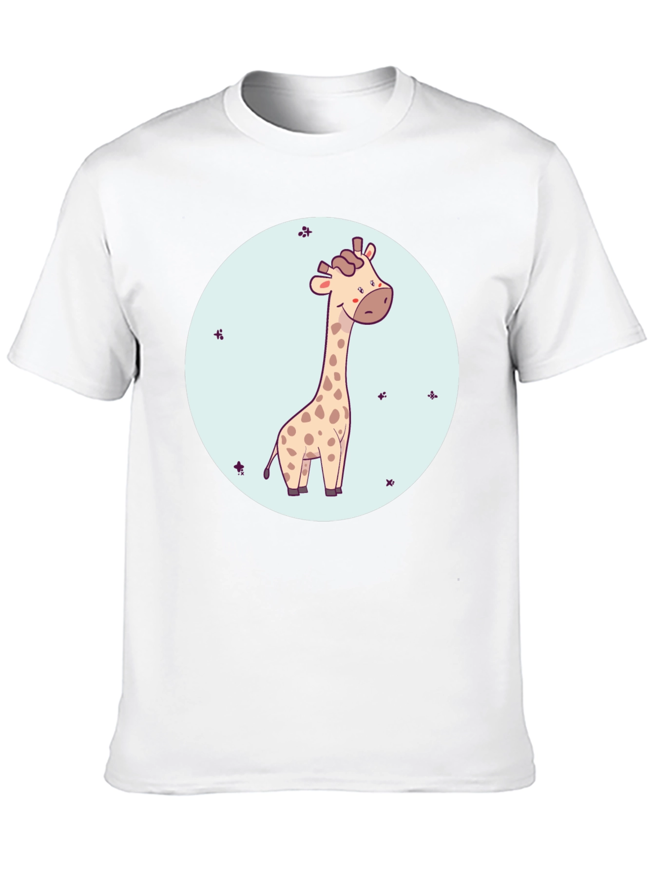 Cute Giraffe Graphic Tee - Black Cotton Comfort