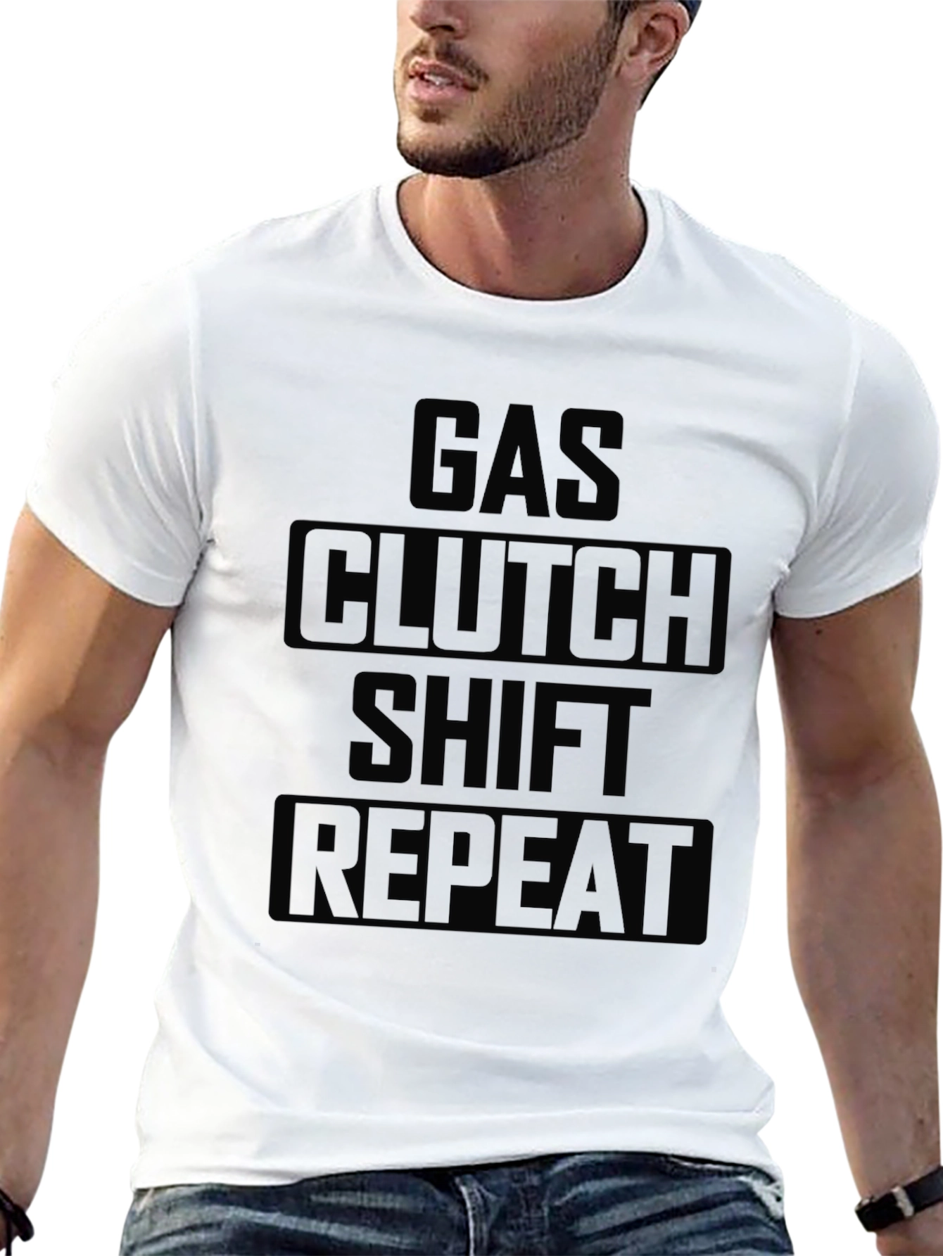 Gas Clutch Shift Repeat T-Shirt - Black