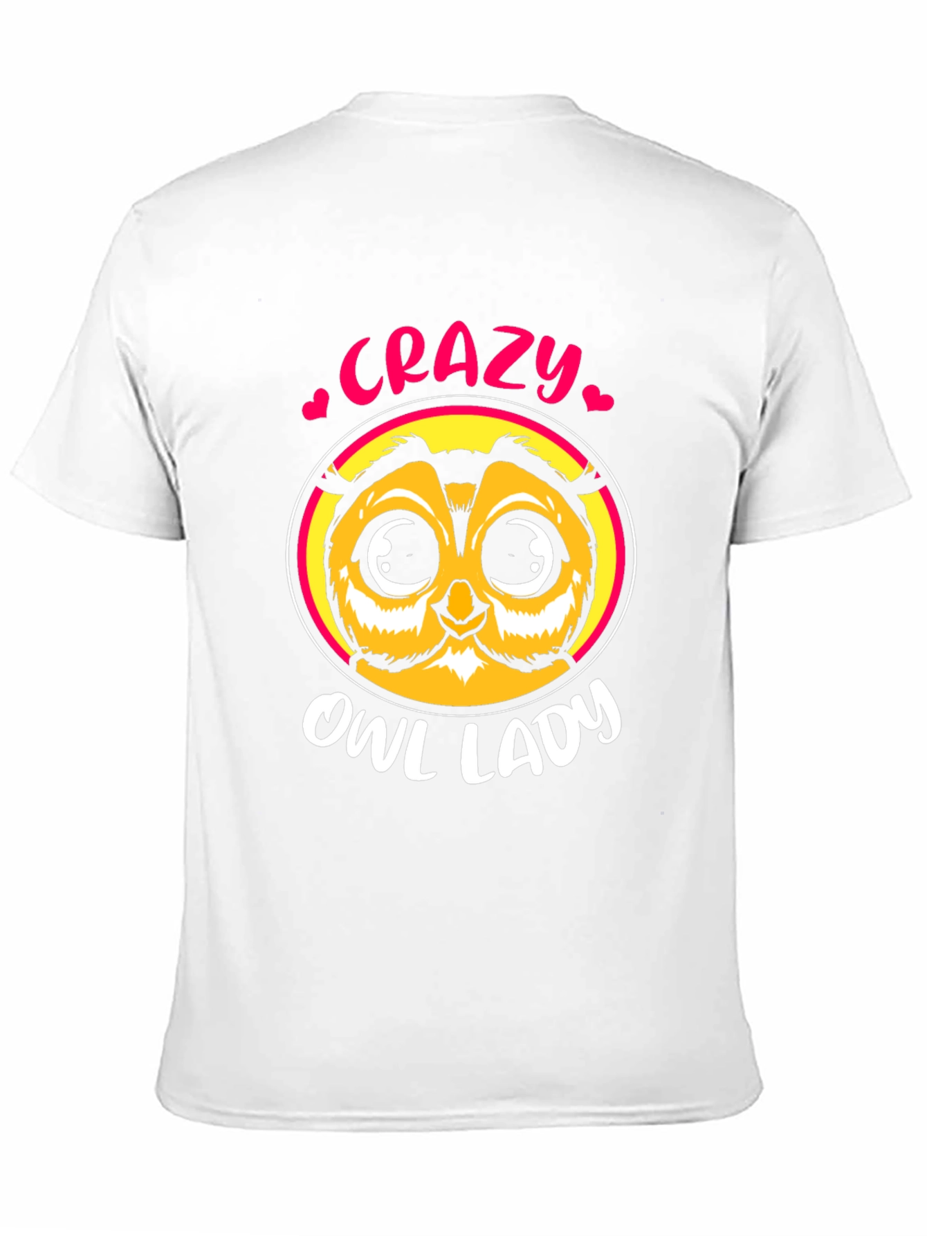 Crazy Owl Lady Black T-Shirt