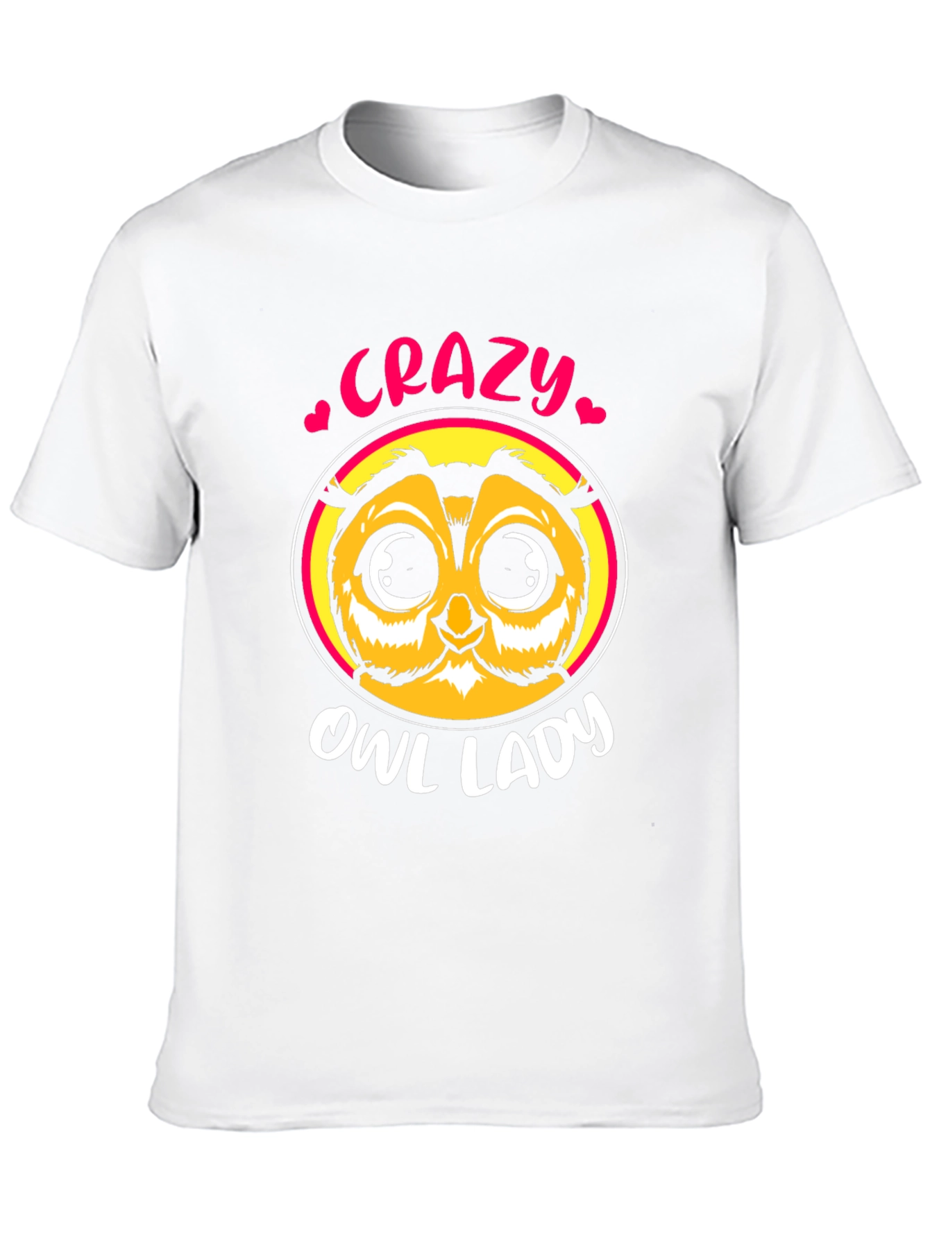 Crazy Owl Lady Black T-Shirt