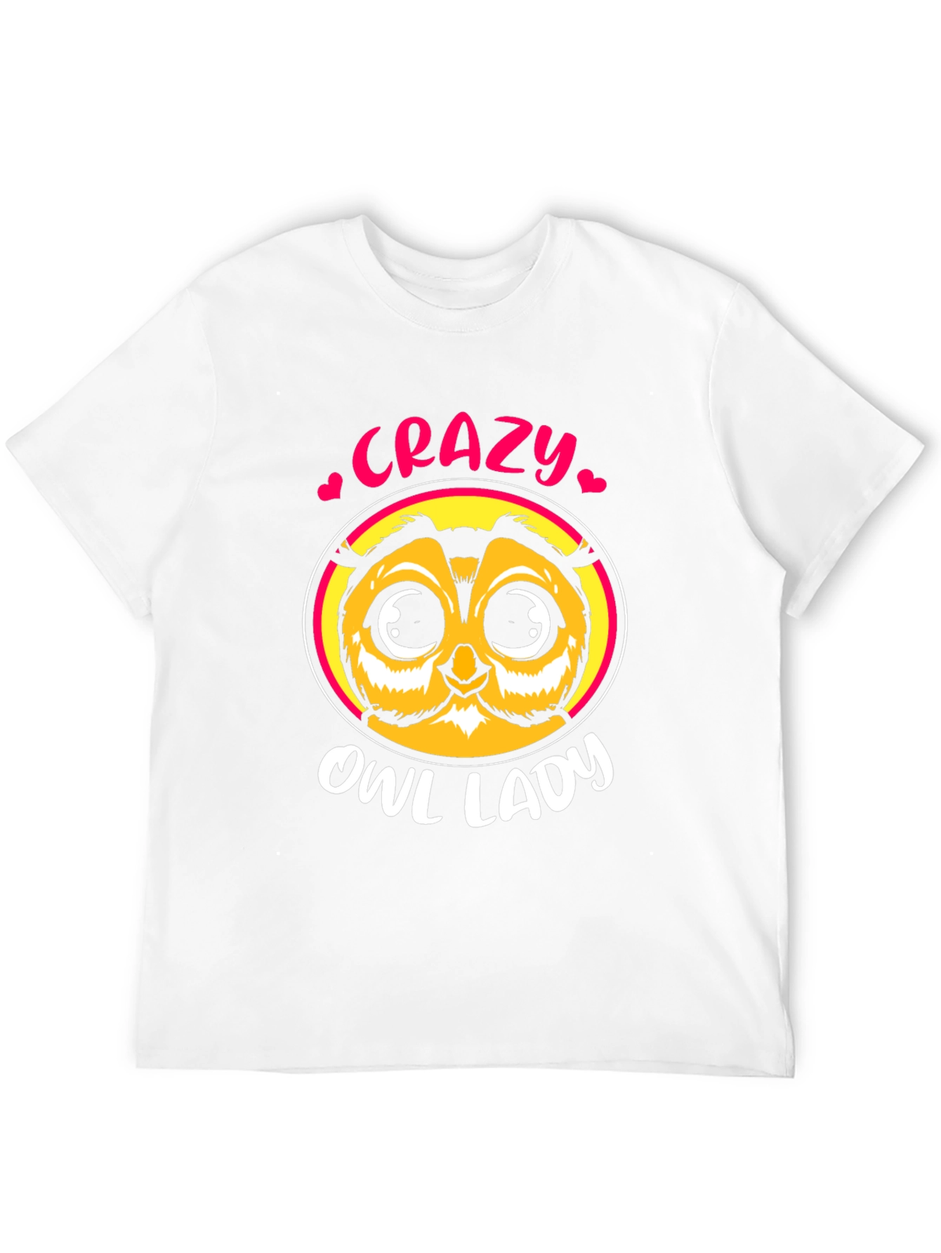 Crazy Owl Lady Black T-Shirt