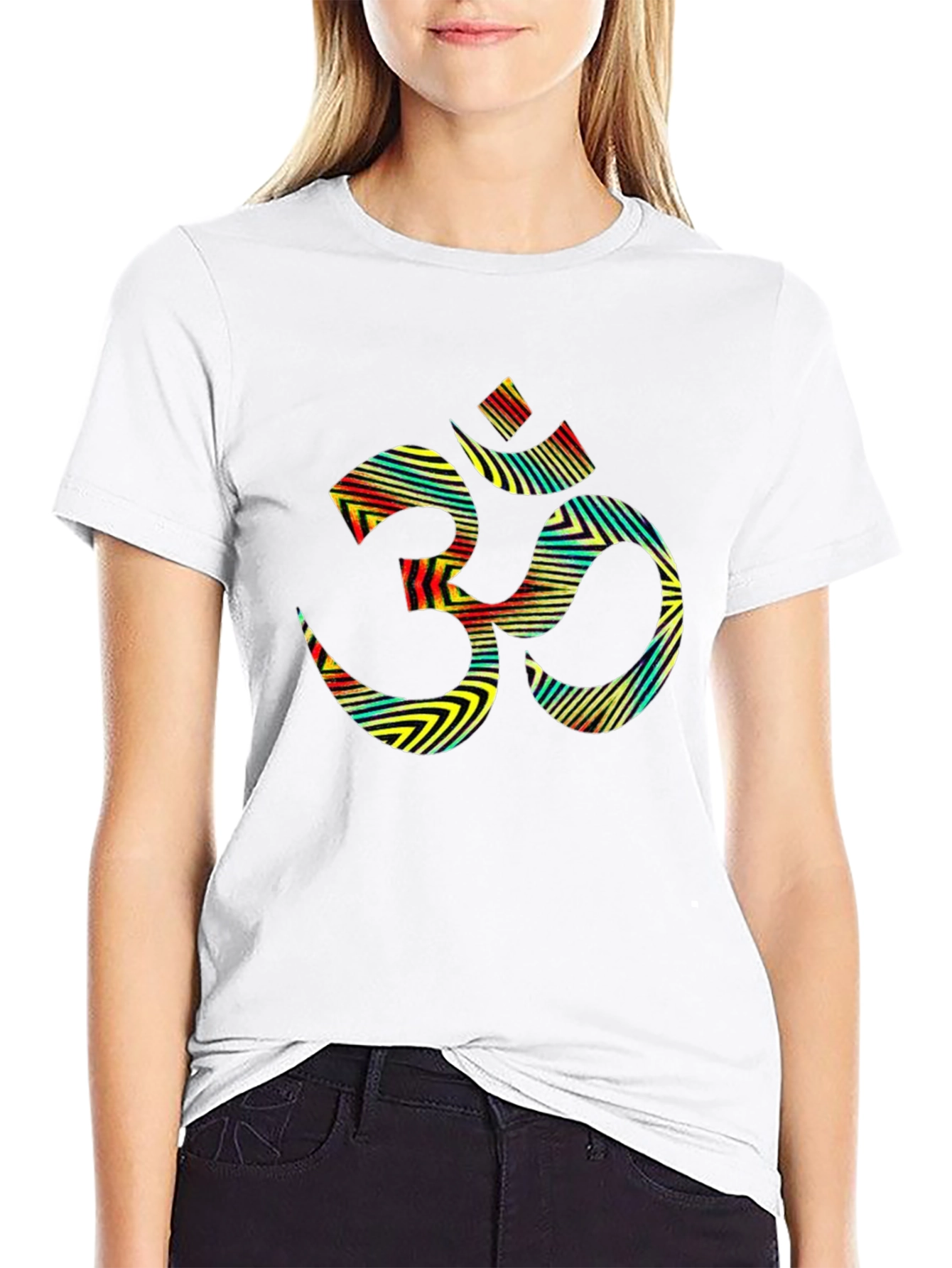 Om Symbol Graphic Tee - Black Cotton Blend