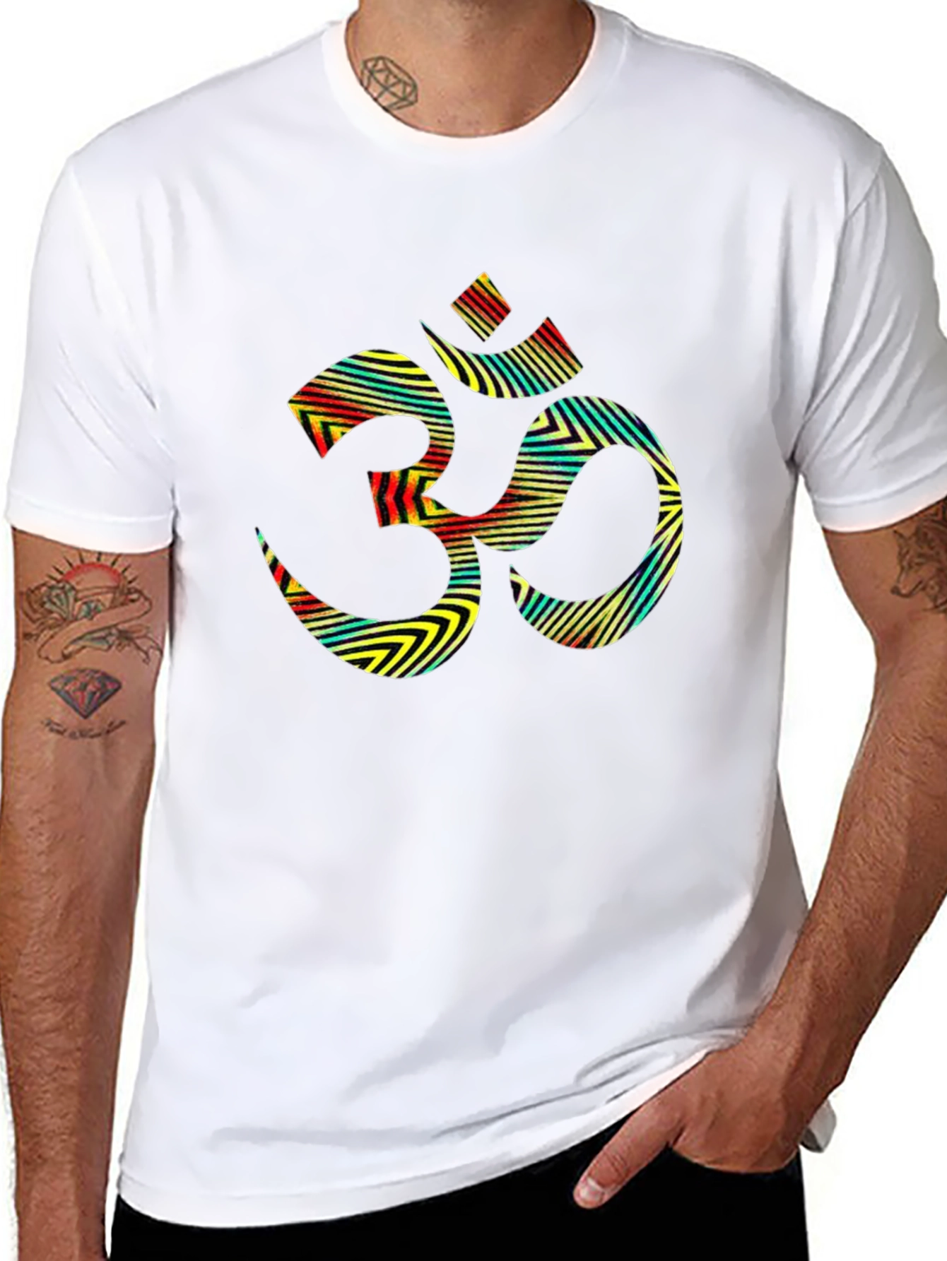 Om Symbol Graphic Tee - Black Cotton Blend