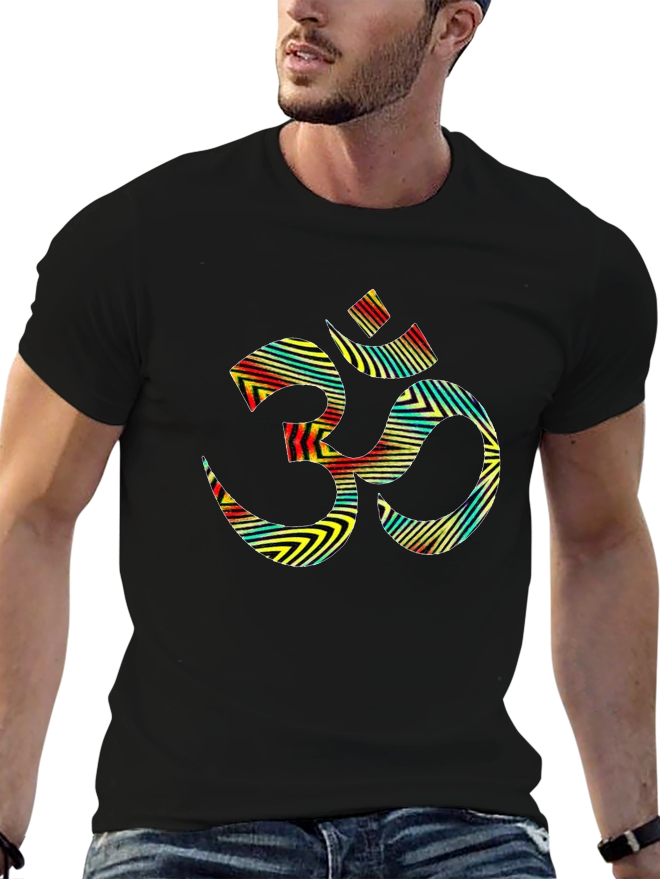 Om Symbol Graphic Tee - Black Cotton Blend