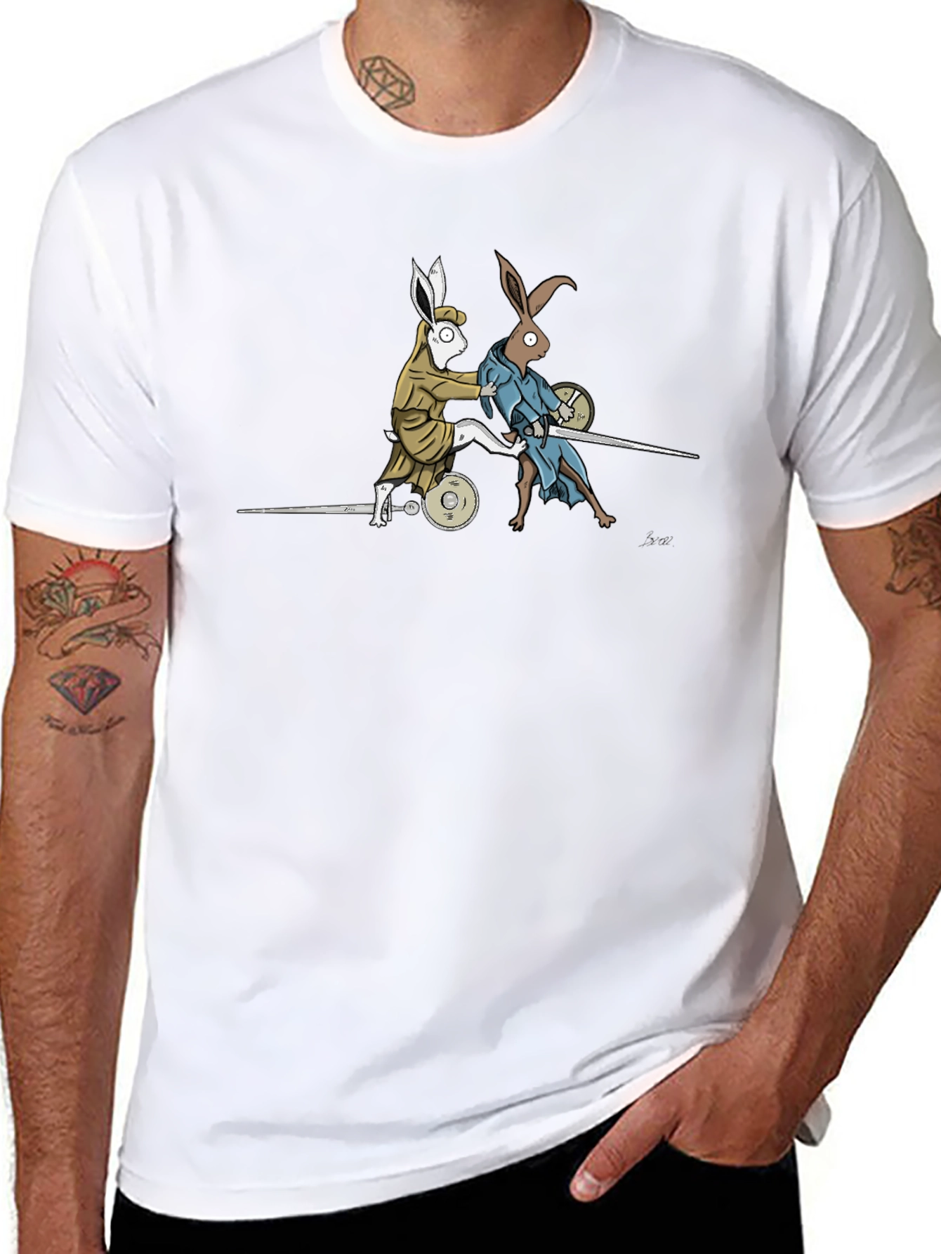 Rabbit Duel Black T-Shirt