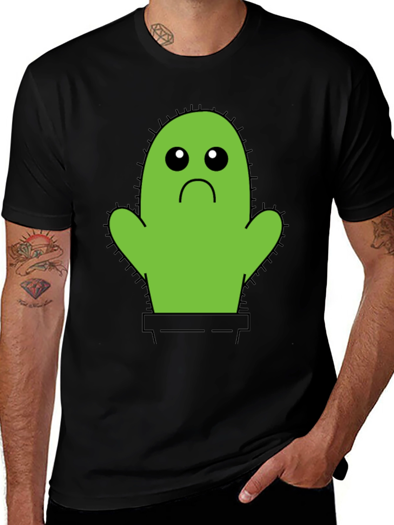 Sad Cactus T-Shirt - Unisex Cotton Tee