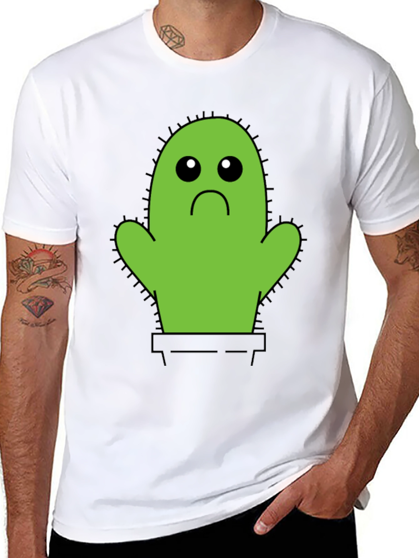 Sad Cactus T-Shirt - Unisex Cotton Tee