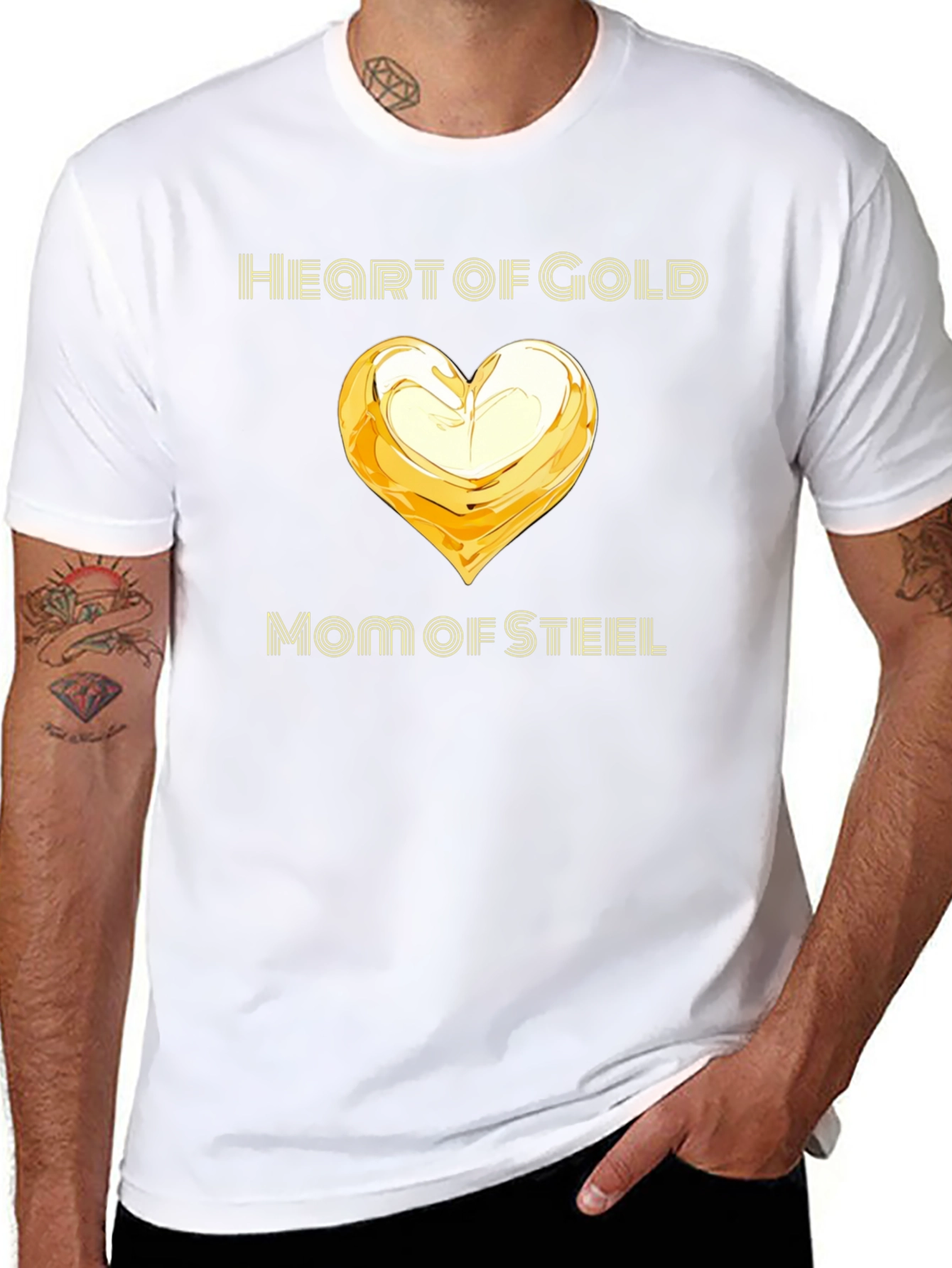 Heart of Gold Mom of Steel T-Shirt - Black
