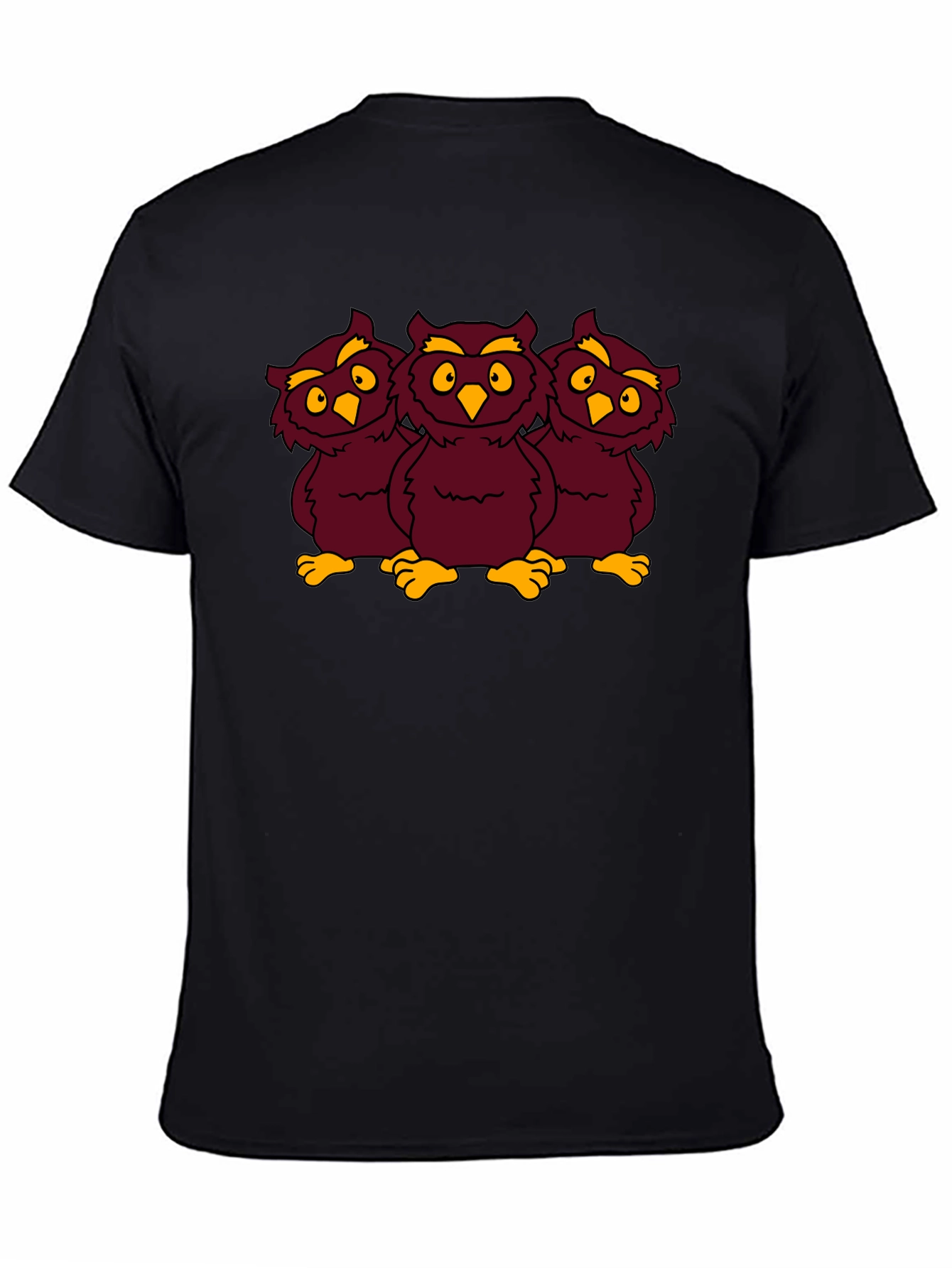 Three Owls Graphic Tee - Funny Cartoon Design