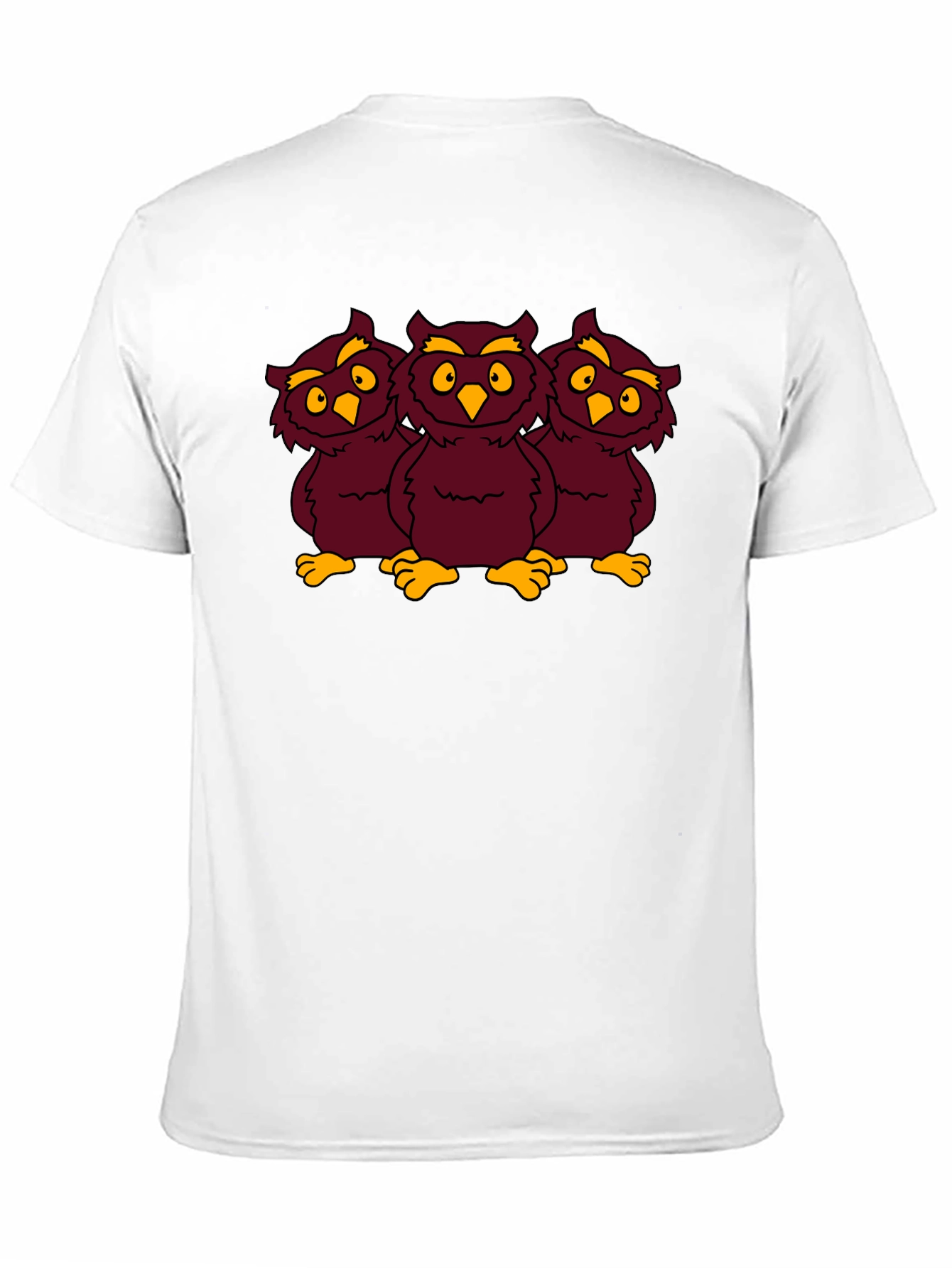 Three Owls Graphic Tee - Funny Cartoon Design
