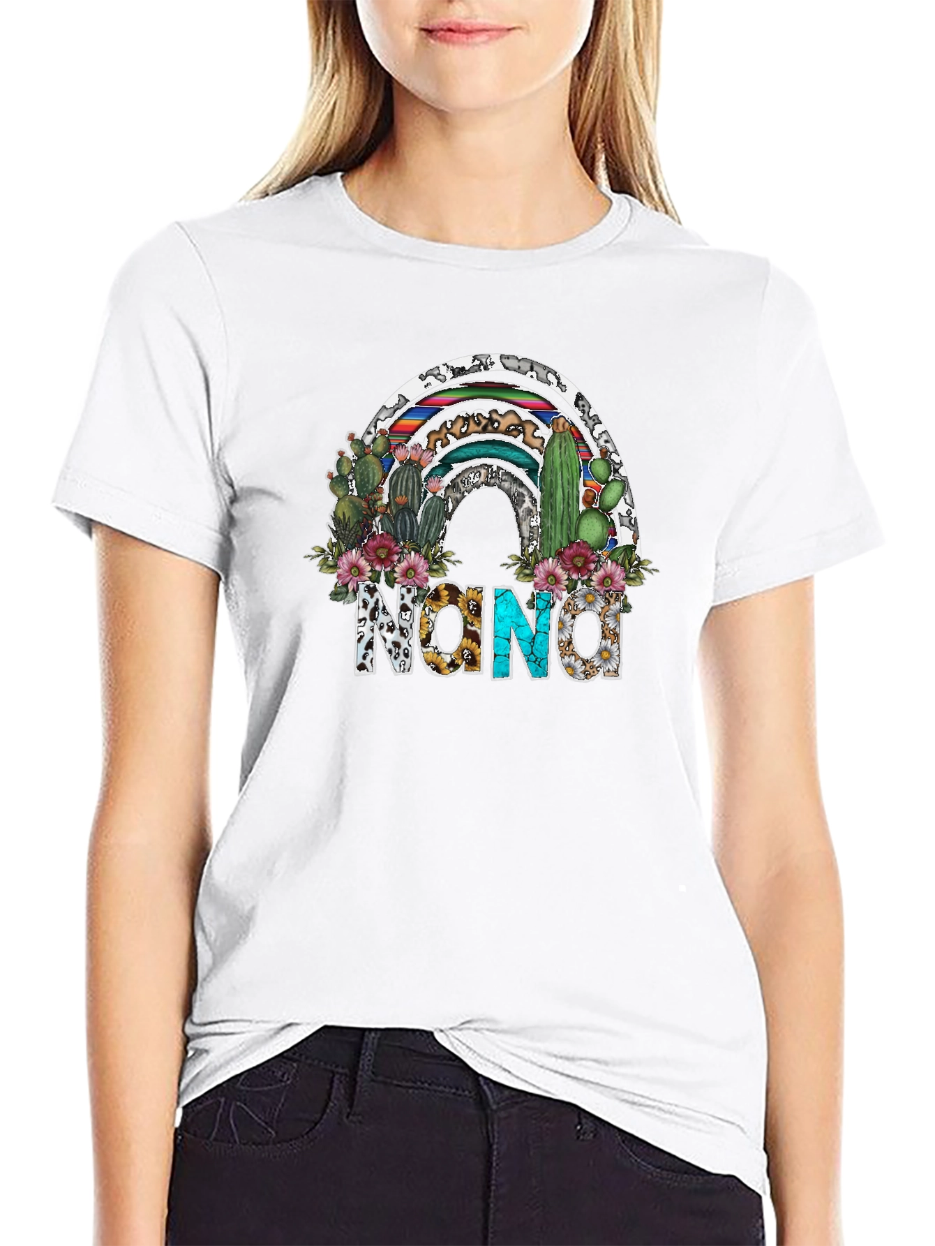 Nona Cactus Rainbow Graphic Tee - Unisex