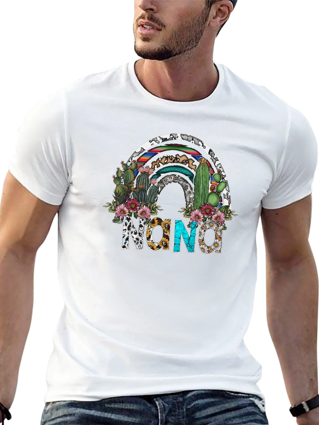 Nona Cactus Rainbow Graphic Tee - Unisex