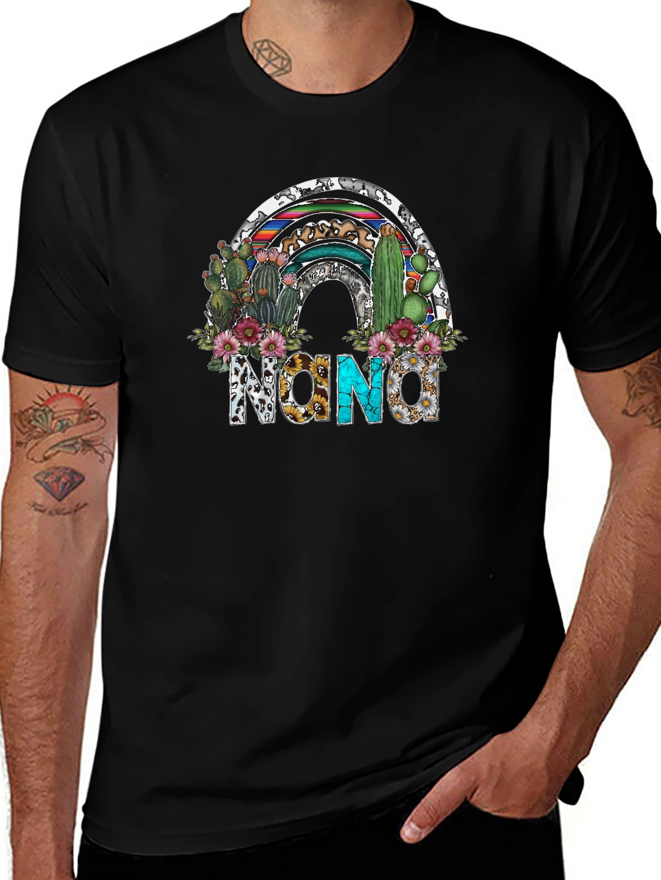 Nona Cactus Rainbow Graphic Tee - Unisex