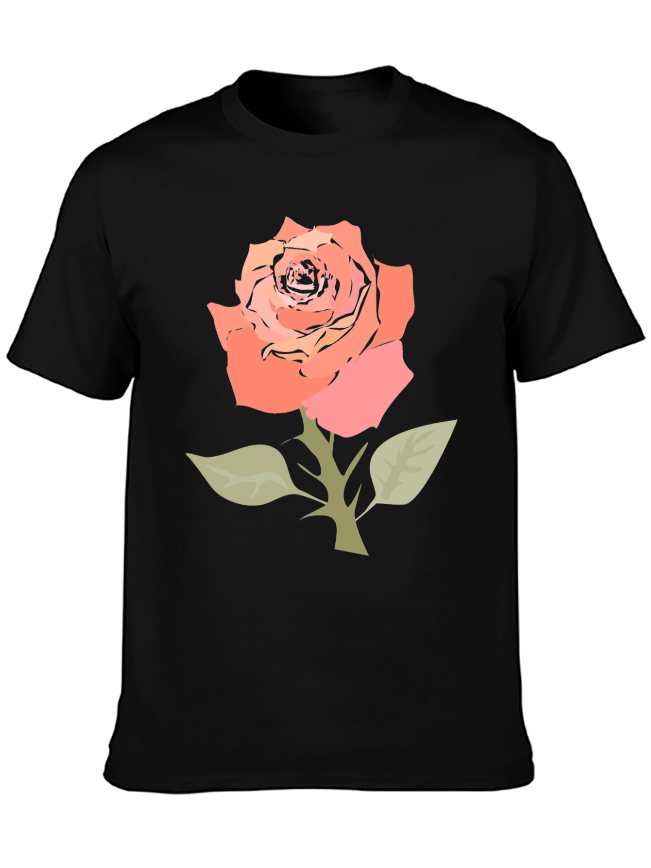 Black Rose Graphic Tee - Stylish Floral T-Shirt