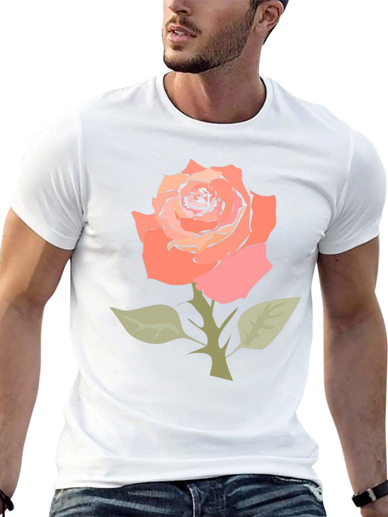 Black Rose Graphic Tee - Stylish Floral T-Shirt