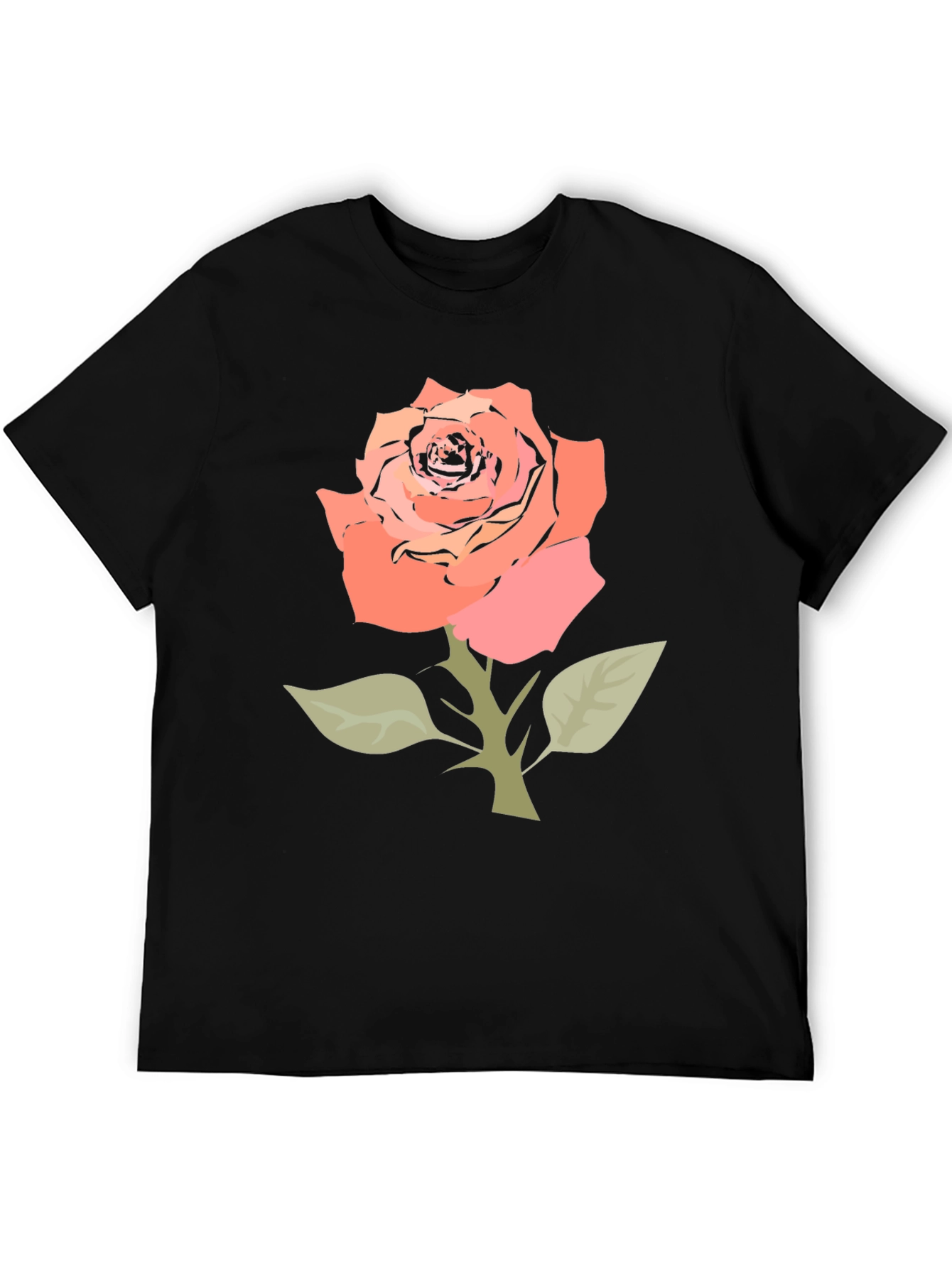 Black Rose Graphic Tee - Stylish Floral T-Shirt