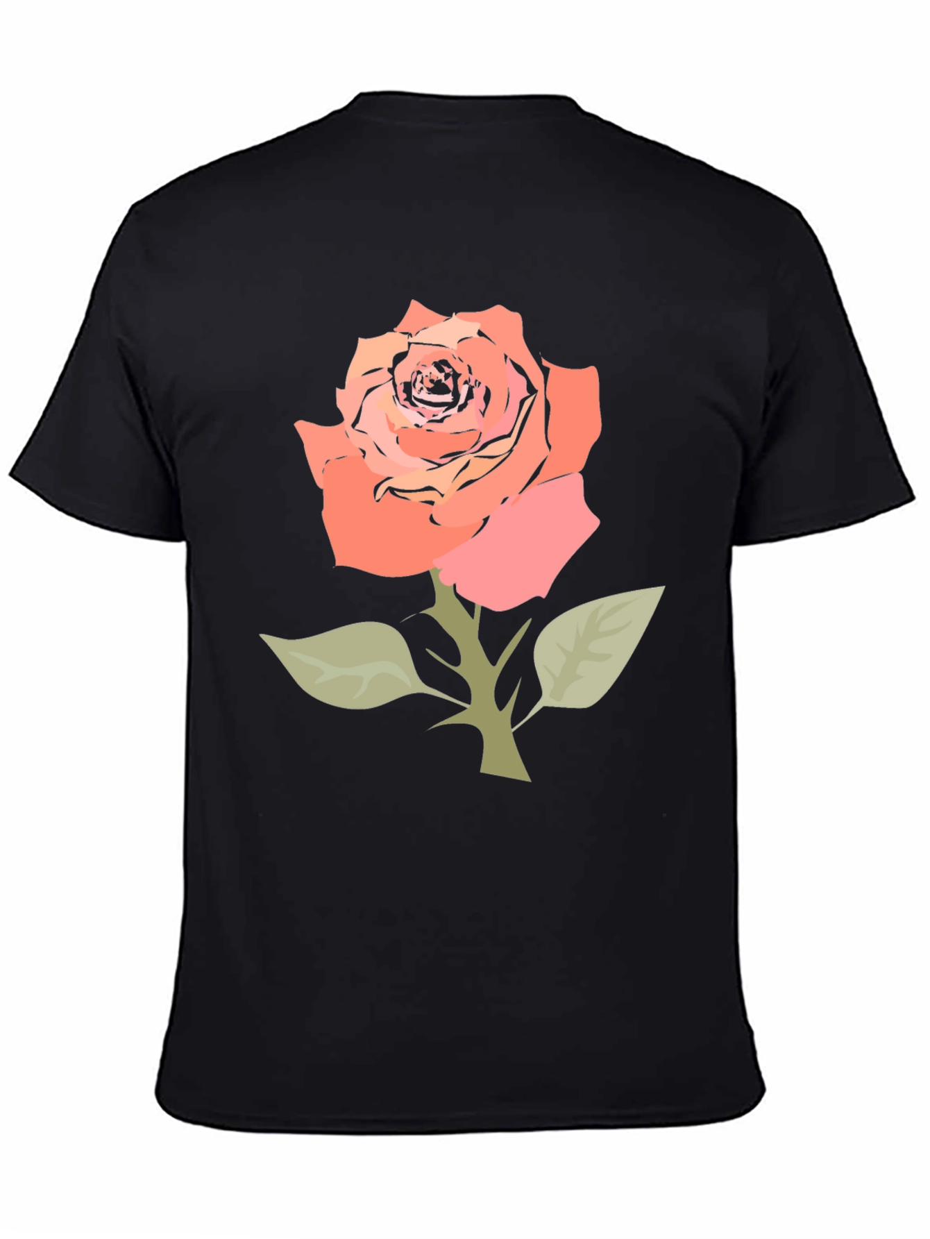 Black Rose Graphic Tee - Stylish Floral T-Shirt