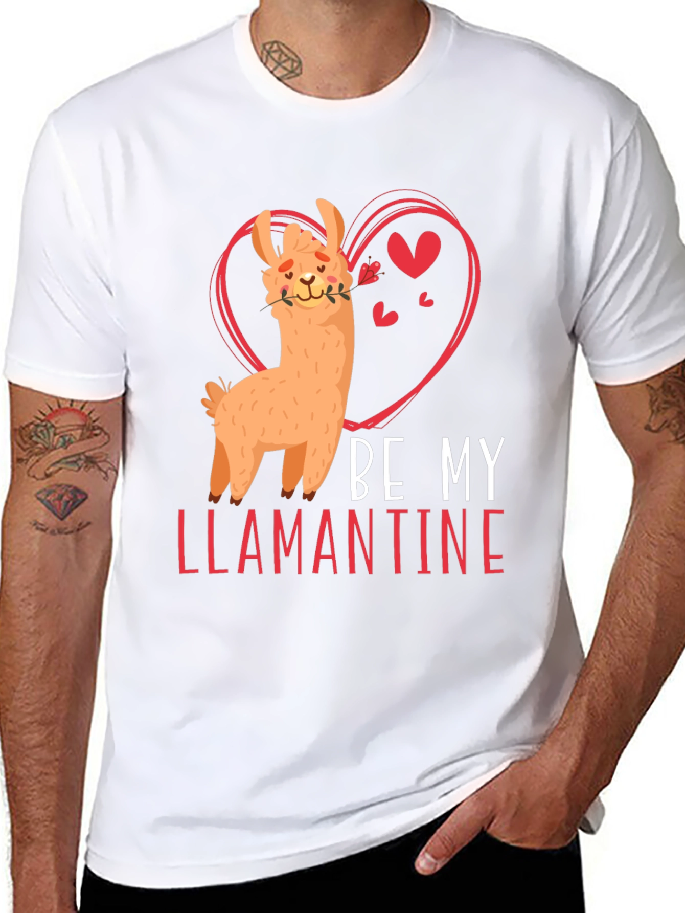 Be My Llamantine Black T-Shirt