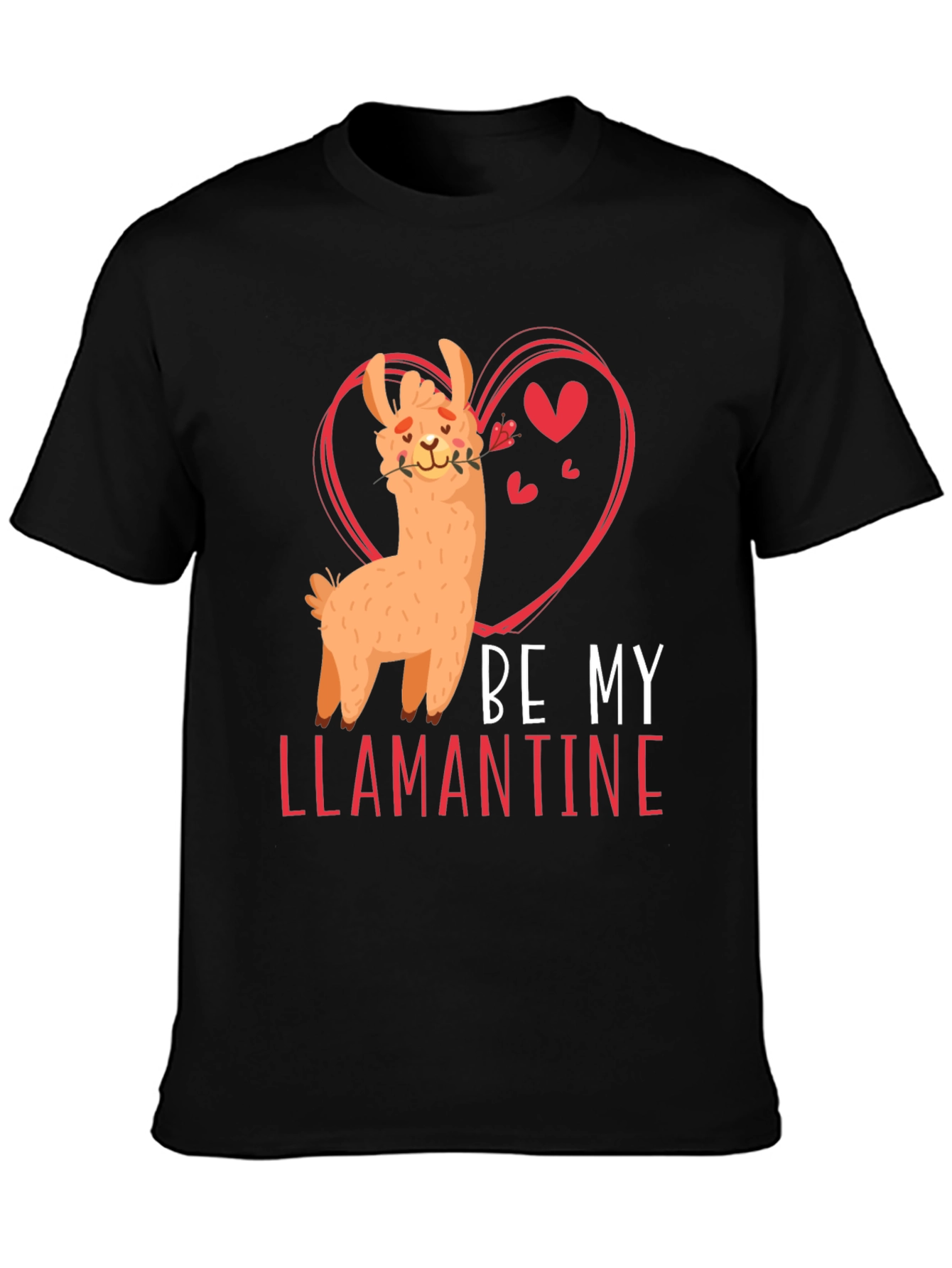 Be My Llamantine Black T-Shirt
