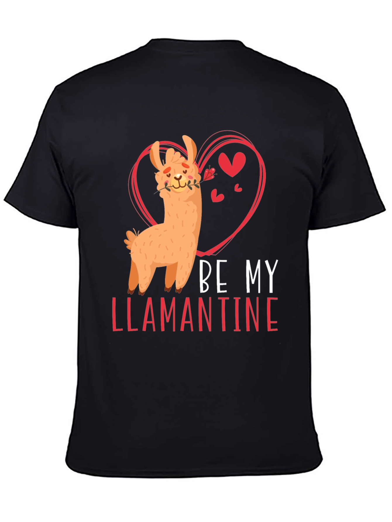 Be My Llamantine Black T-Shirt
