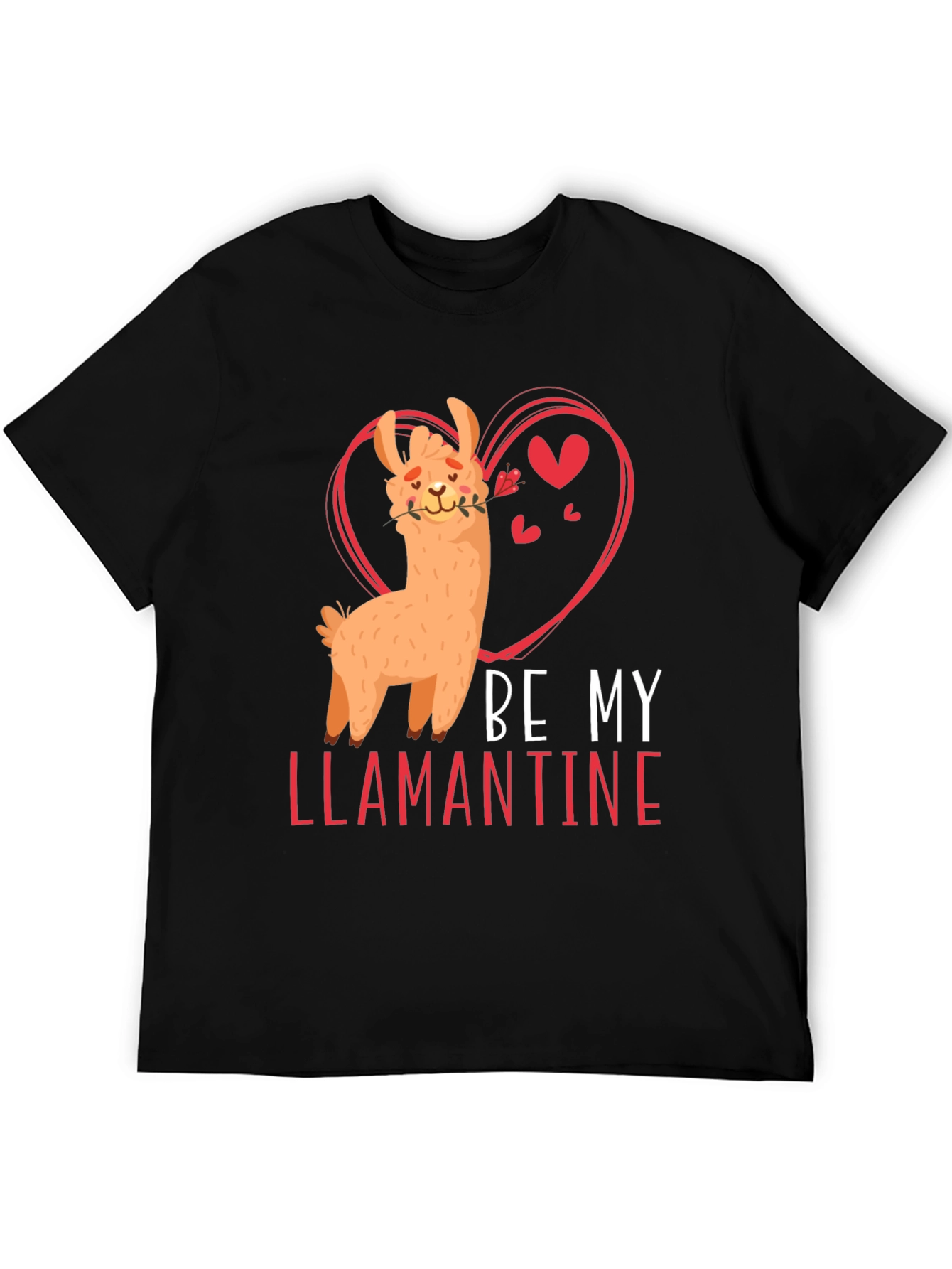 Be My Llamantine Black T-Shirt