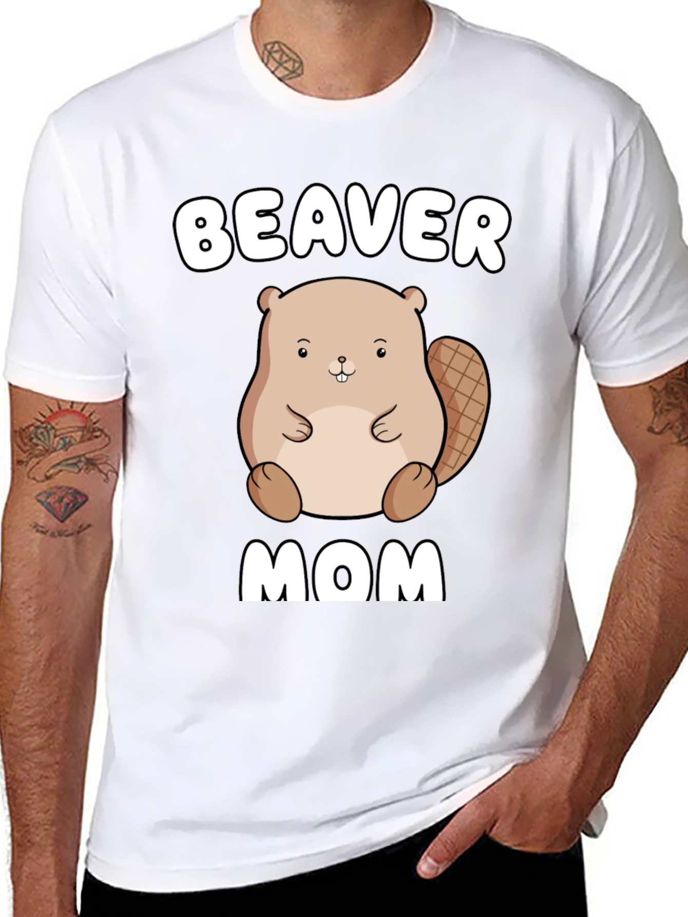 Beaver Mom Graphic Tee - Unisex Cotton T-Shirt