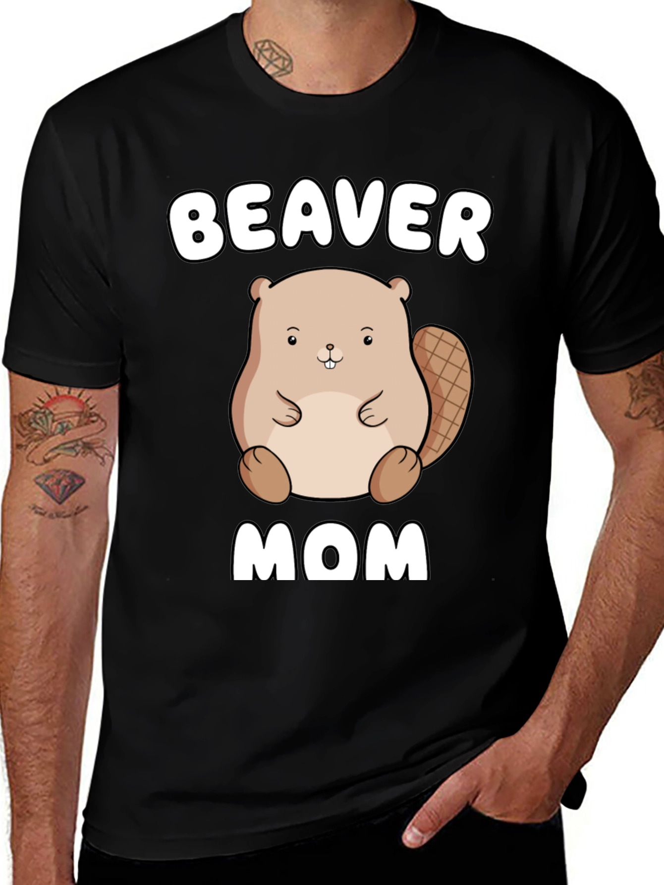 Beaver Mom Graphic Tee - Unisex Cotton T-Shirt