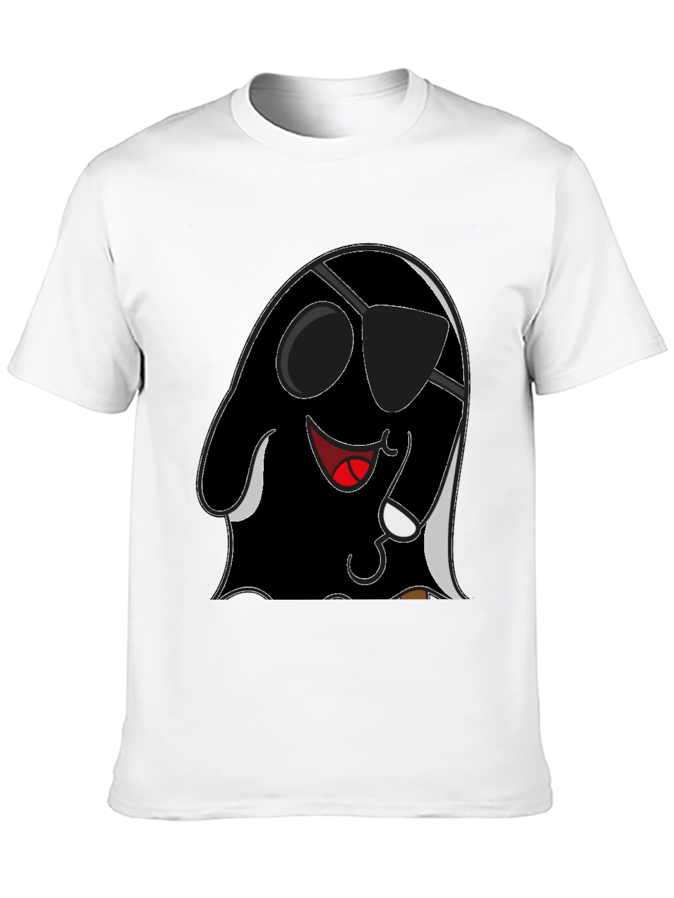 Cool Pirate Ghost Graphic Tee - Black Cotton Shirt