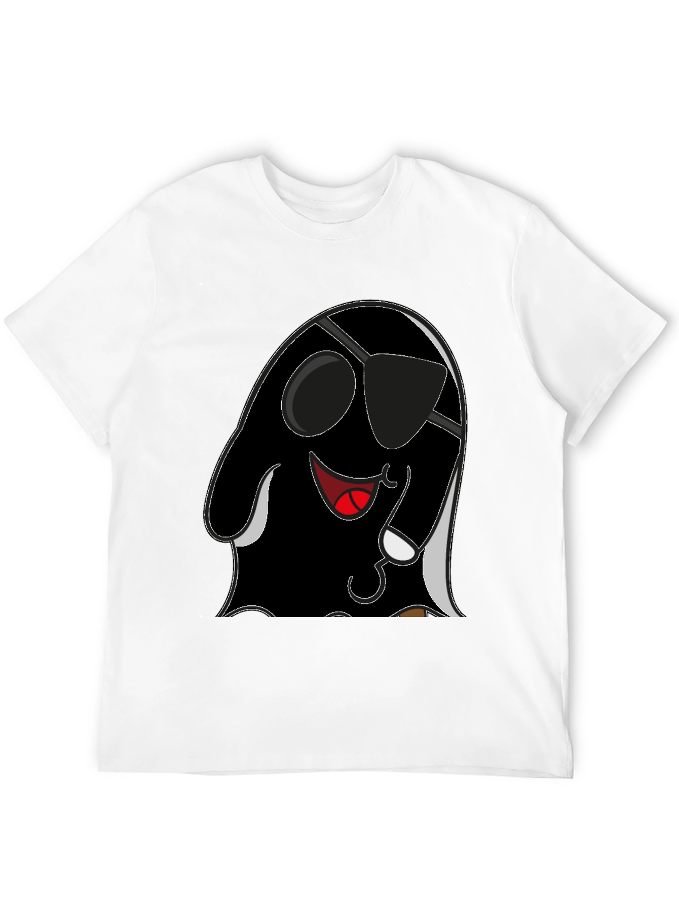 Cool Pirate Ghost Graphic Tee - Black Cotton Shirt