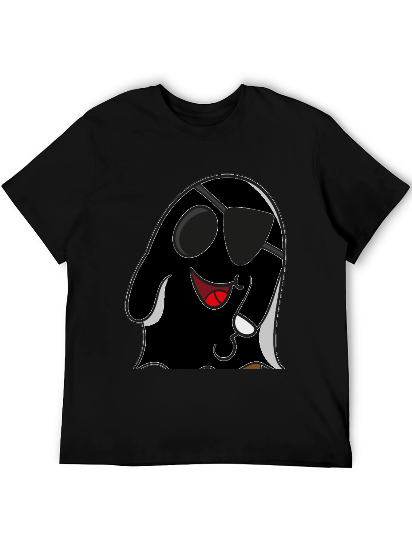 Cool Pirate Ghost Graphic Tee - Black Cotton Shirt