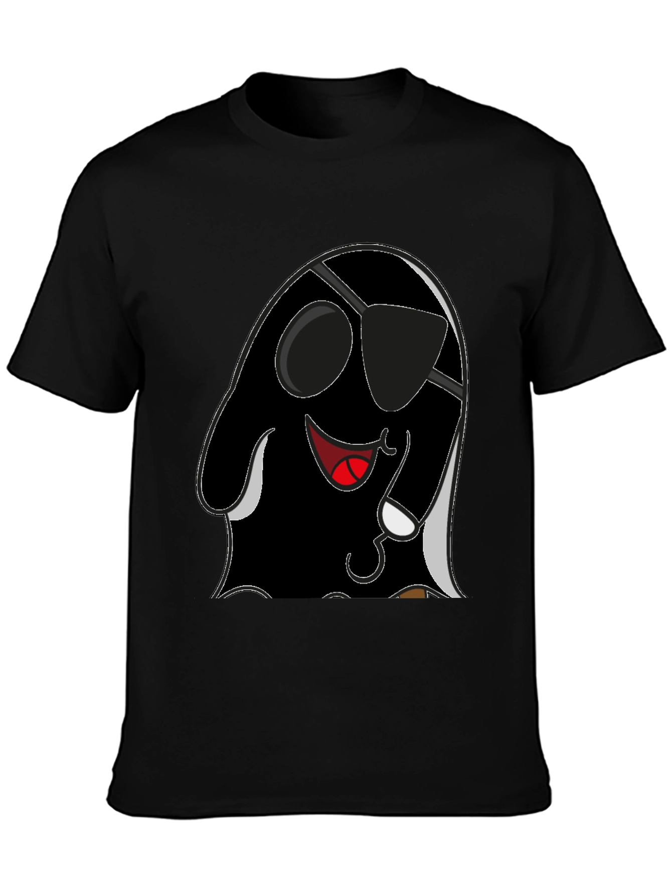 Cool Pirate Ghost Graphic Tee - Black Cotton Shirt
